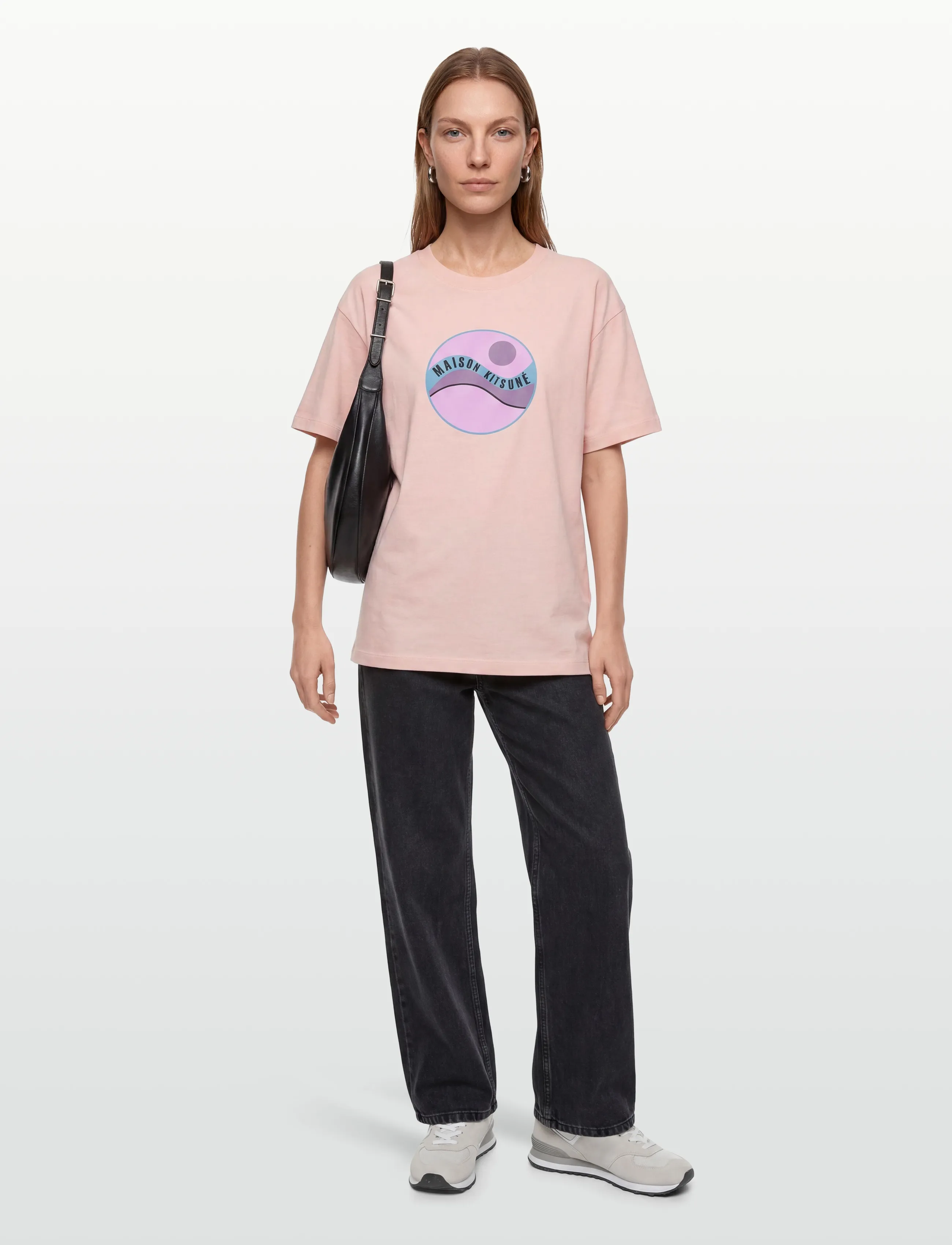 Maison Kitsune POP WAVE RELAXED TEE-SHIRT - T-Shirts & Tops - MILKSHAKE / pink/rose