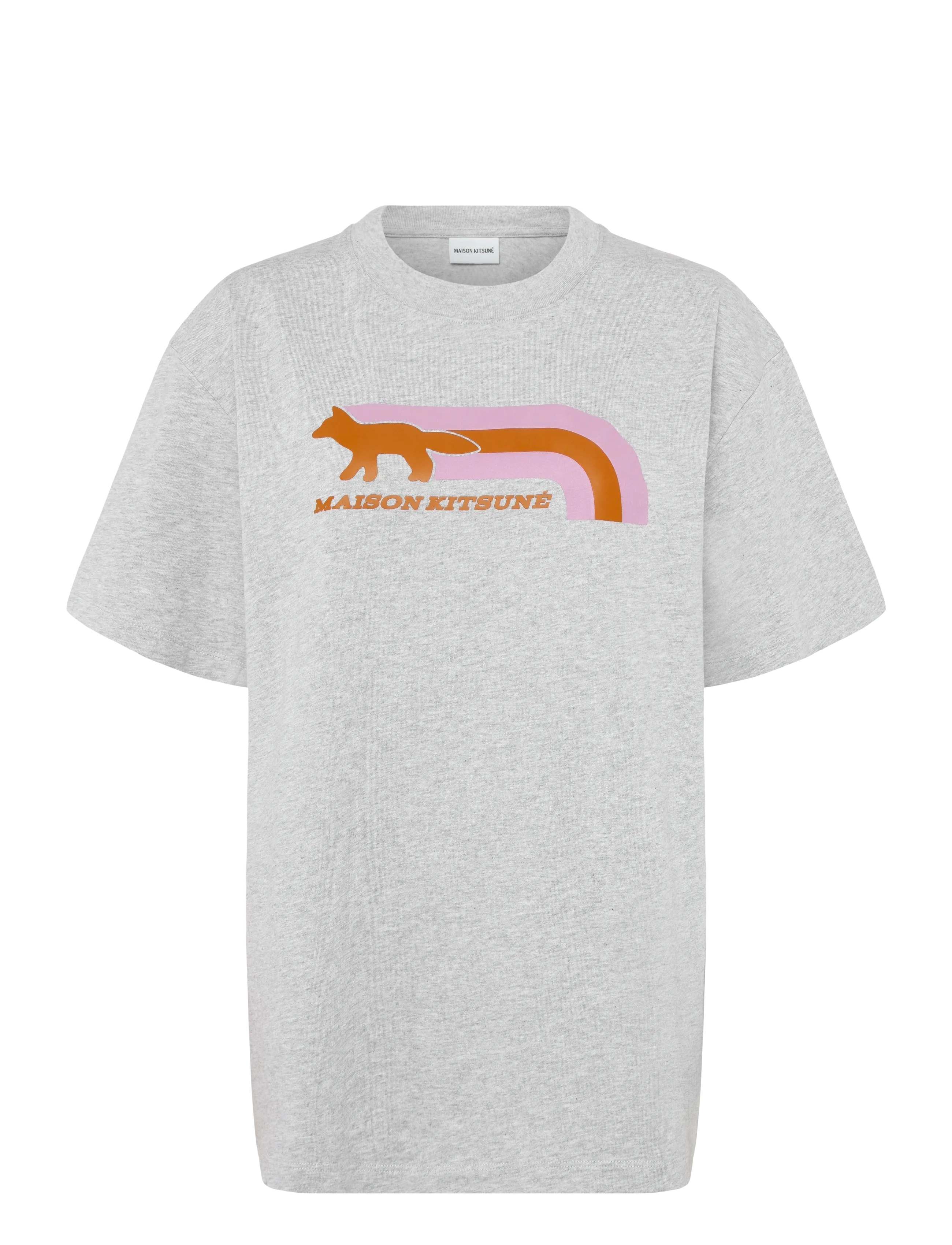 Maison Kitsune FLASH FOX RELAXED TEE-SHIRT - T-shirts & Tops - LIGHT GREY MELANGE / grey