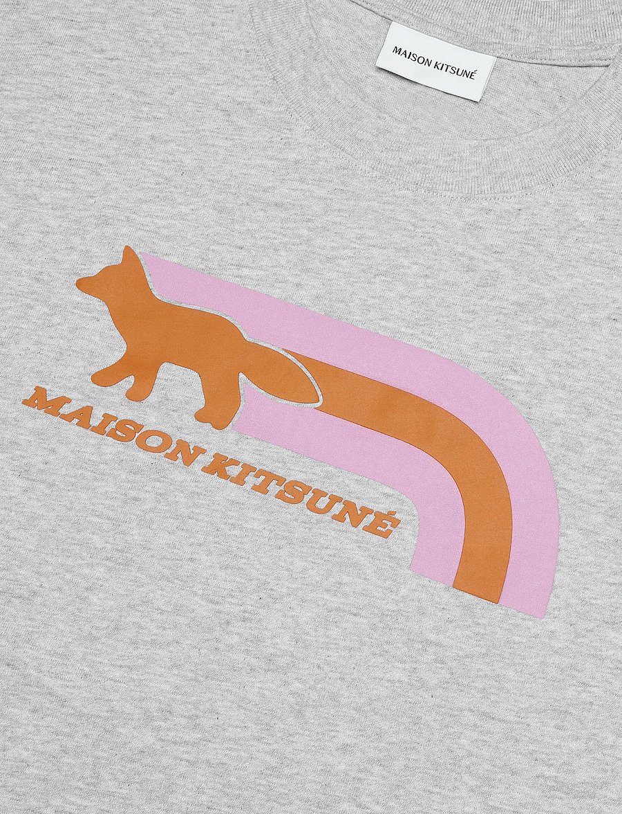 Maison Kitsune - FLASH FOX RELAXED TEE-SHIRT - t-shirts - light grey melange - 2