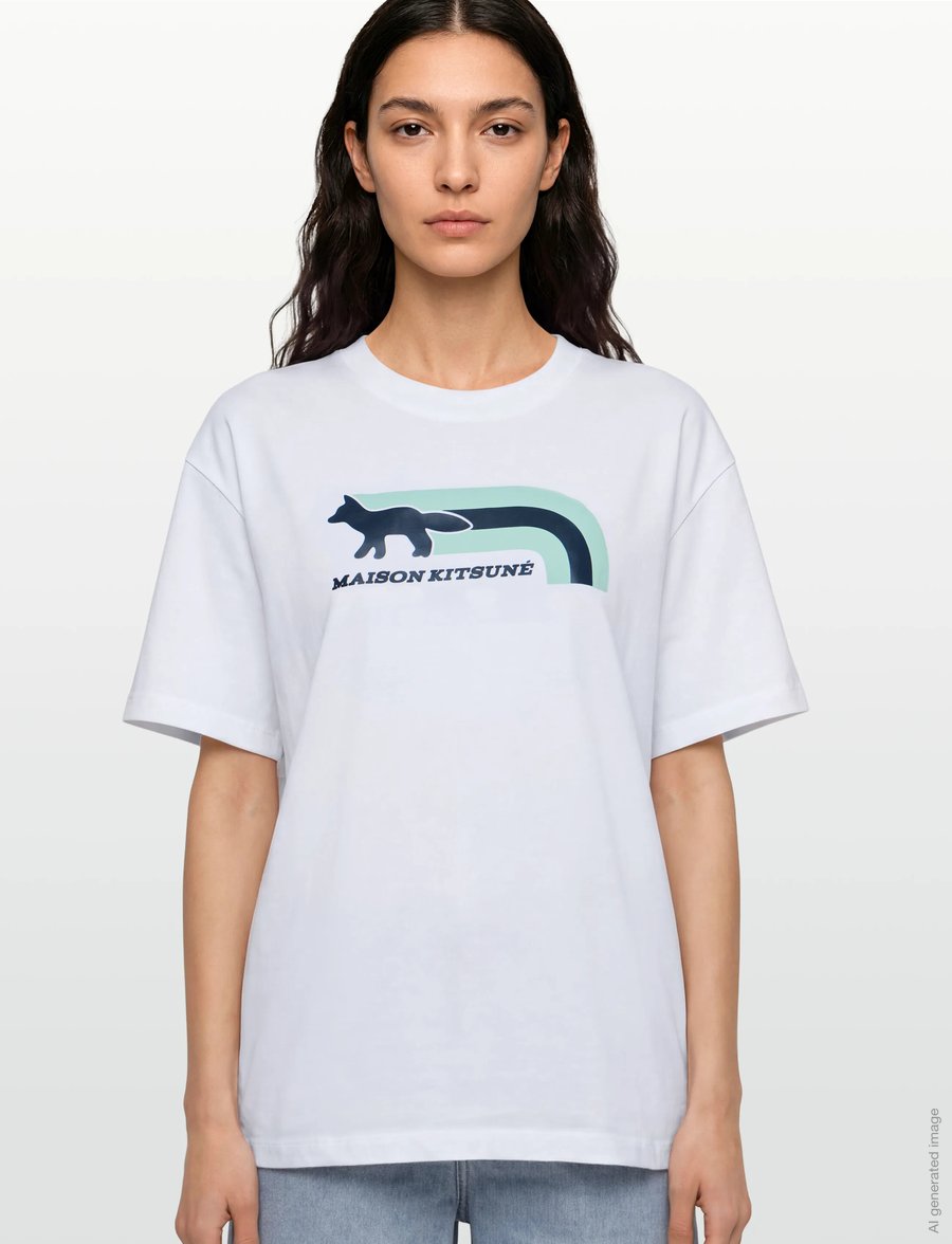 Maison Kitsune - FLASH FOX RELAXED TEE-SHIRT - t-shirts - white - 3