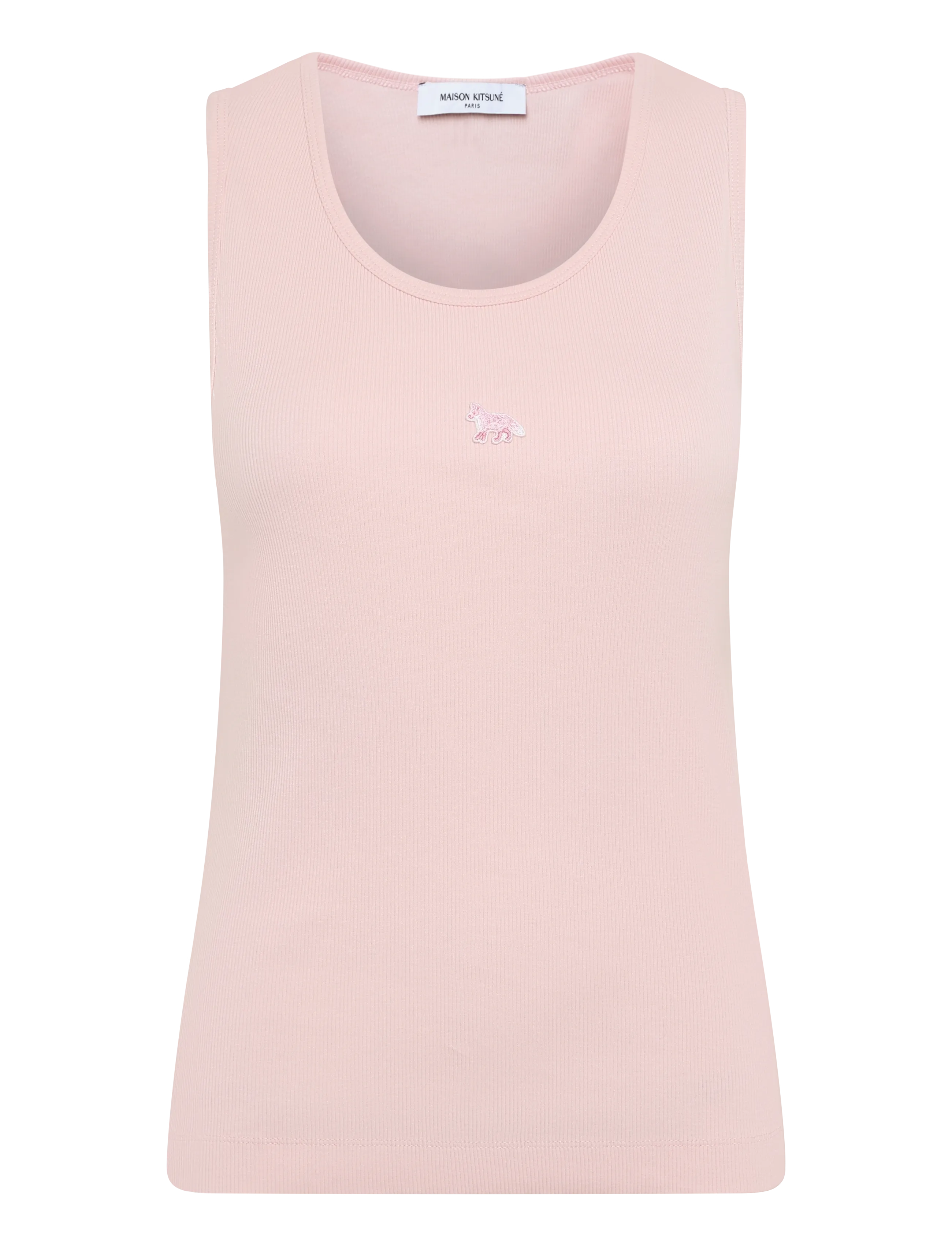 Maison Kitsune BABY FOX PATCH RIBBED TANK TOP - Maison Kitsuné - ROSEWATER / pink/rose