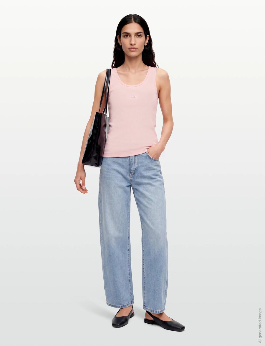 Maison Kitsune - BABY FOX PATCH RIBBED TANK TOP - Ärmellose tops - rosewater - 0