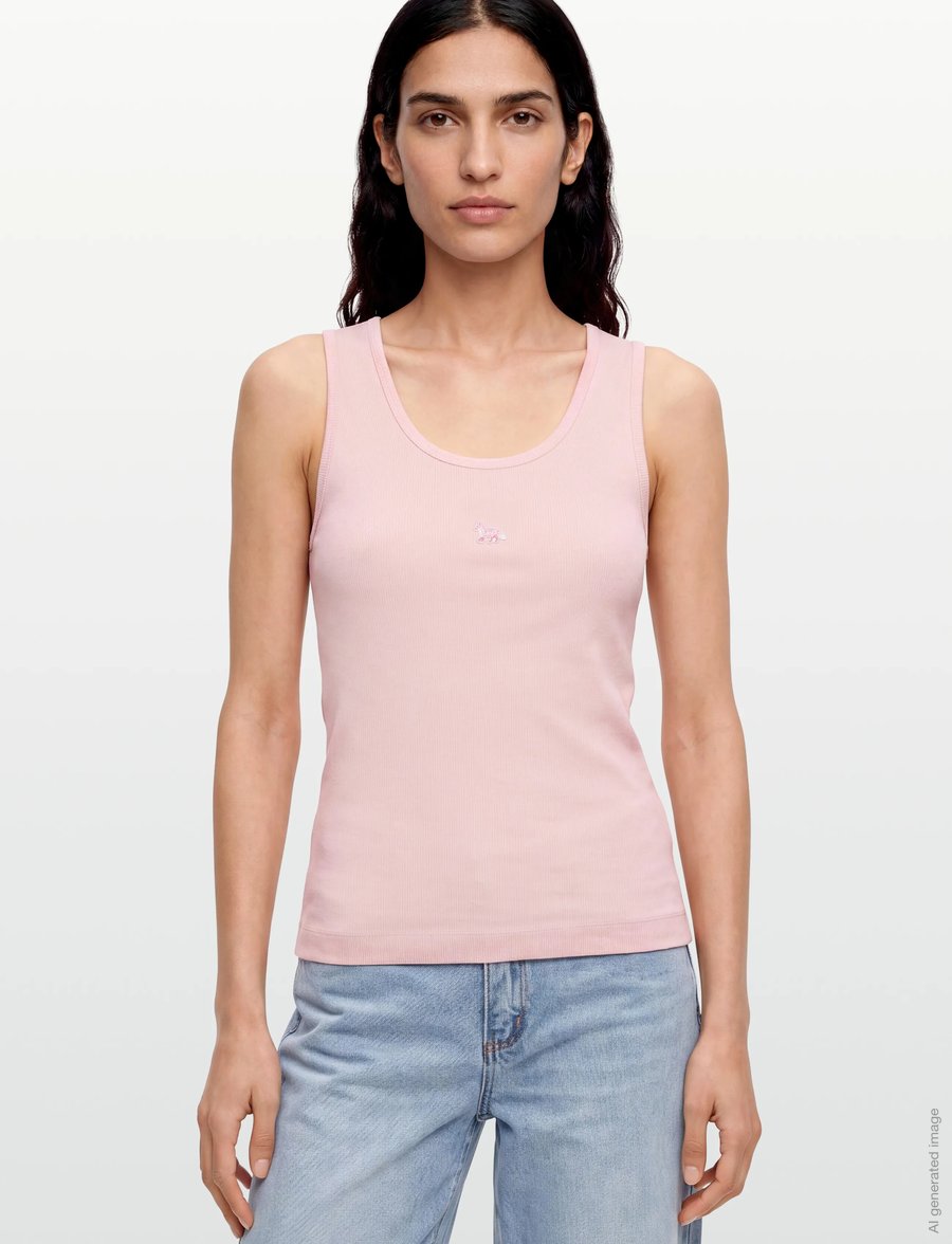 Maison Kitsune - BABY FOX PATCH RIBBED TANK TOP - Ärmellose tops - rosewater - 3