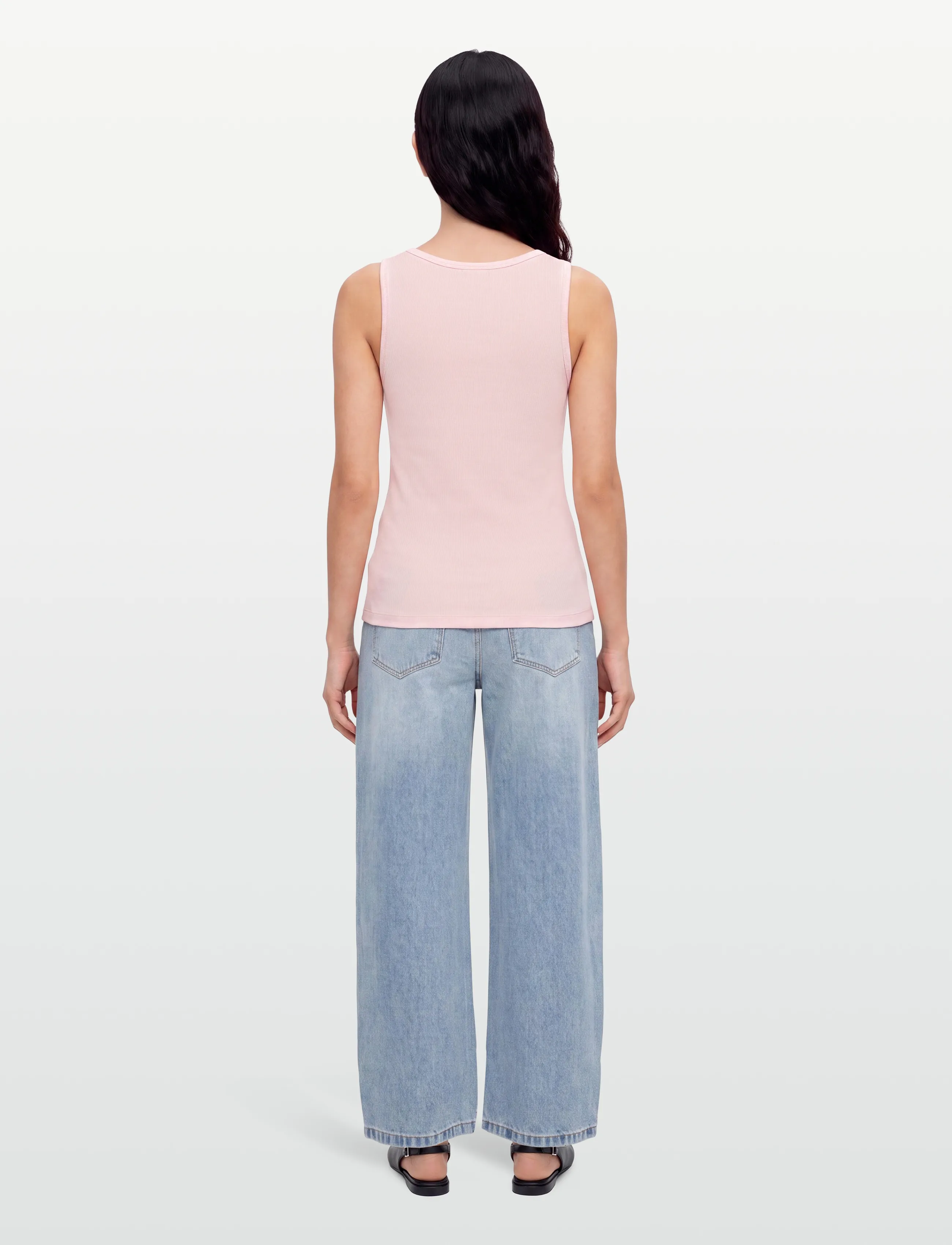 Maison Kitsune - BABY FOX PATCH RIBBED TANK TOP - varrukateta topid - rosewater - 4