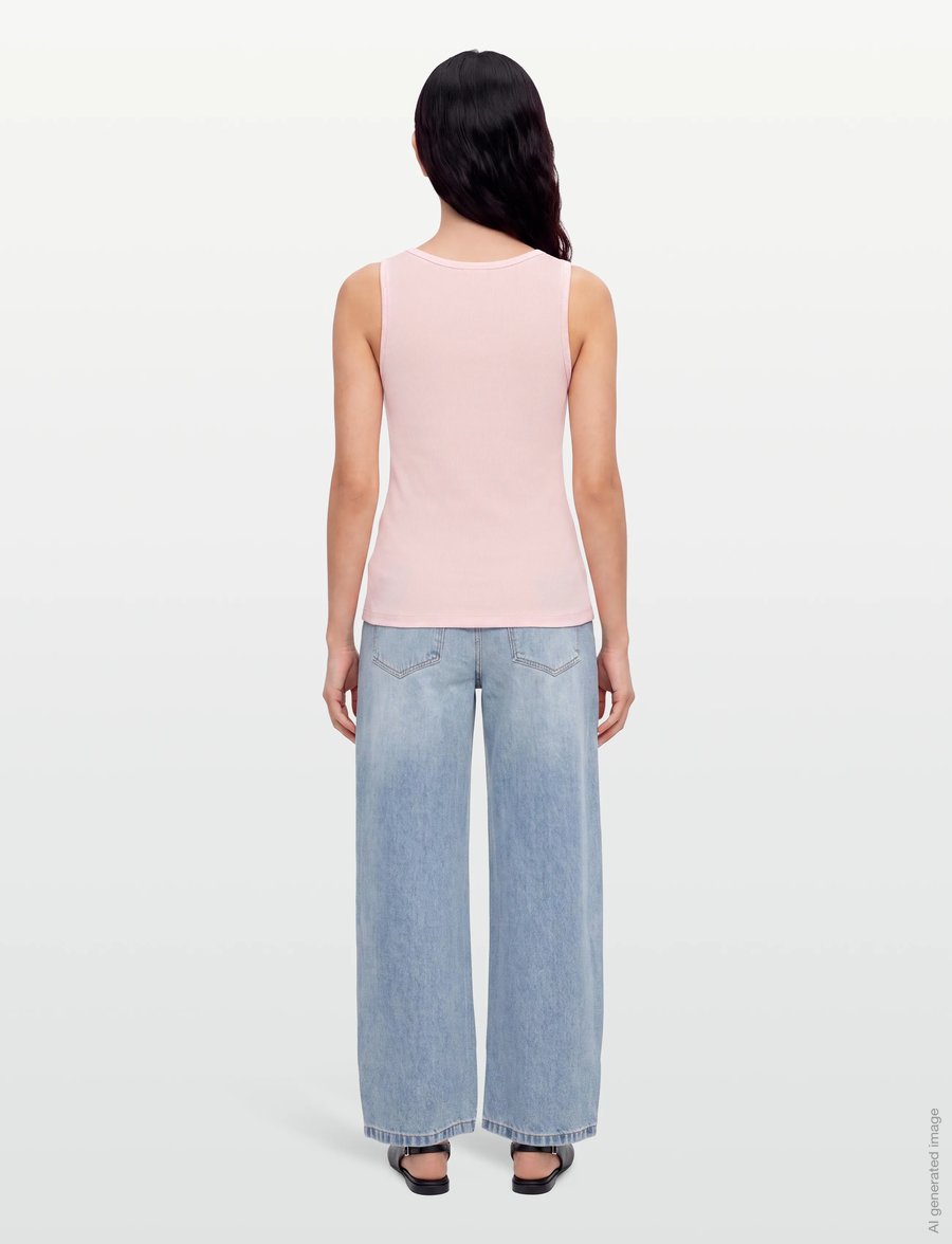 Maison Kitsune - BABY FOX PATCH RIBBED TANK TOP - Ärmellose tops - rosewater - 4