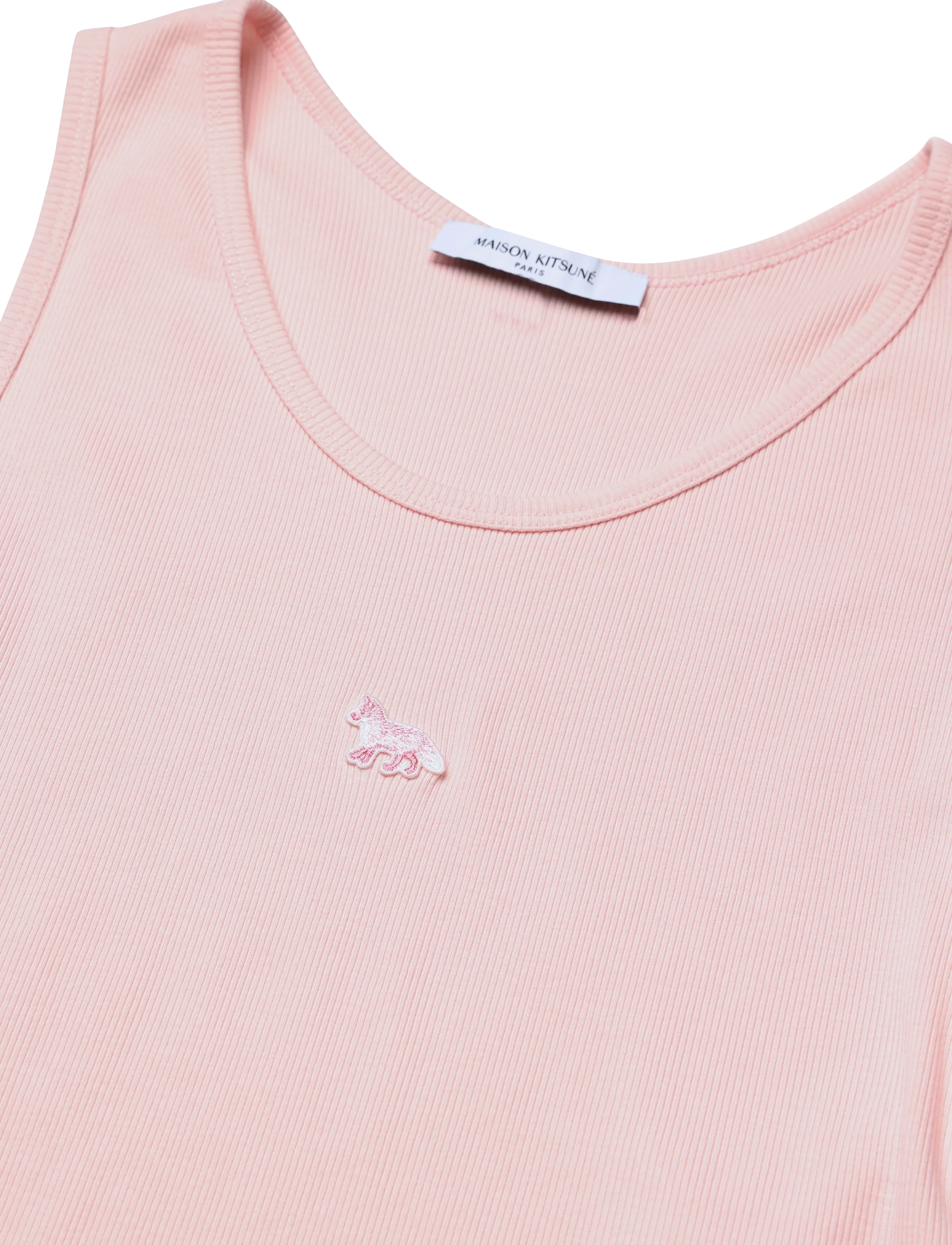 Maison Kitsune - BABY FOX PATCH RIBBED TANK TOP - varrukateta topid - rosewater - 5