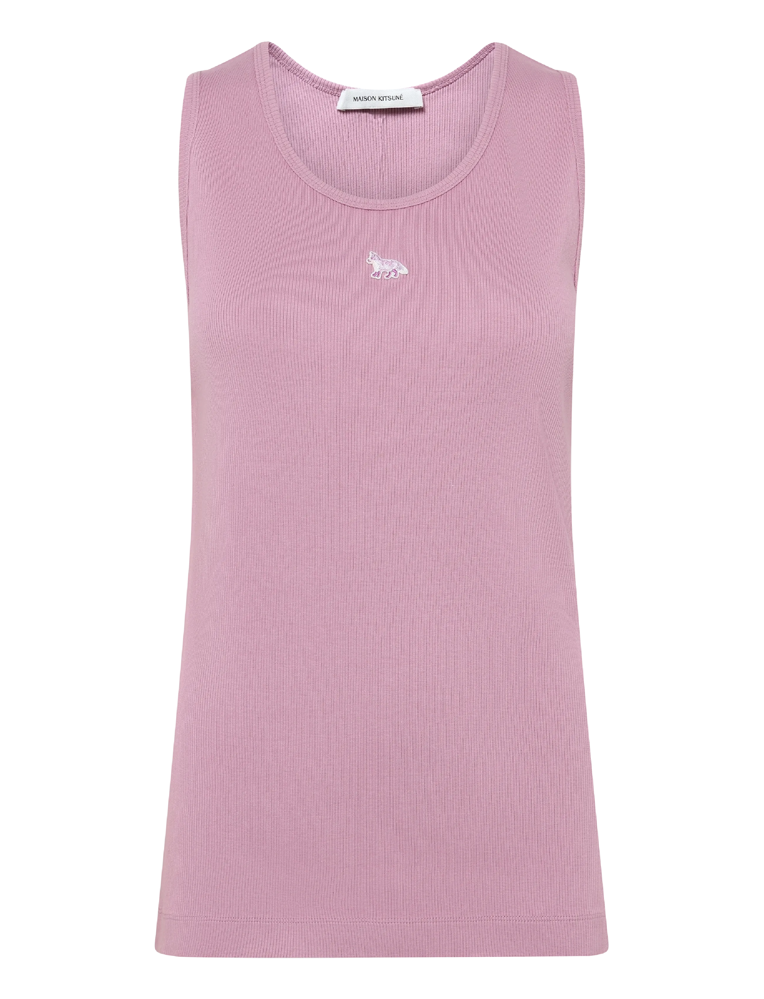 Maison Kitsune Baby Fox Patch Ribbed Tank Top, Kvinder, Ribbet Tanktop, Pink, Str: L