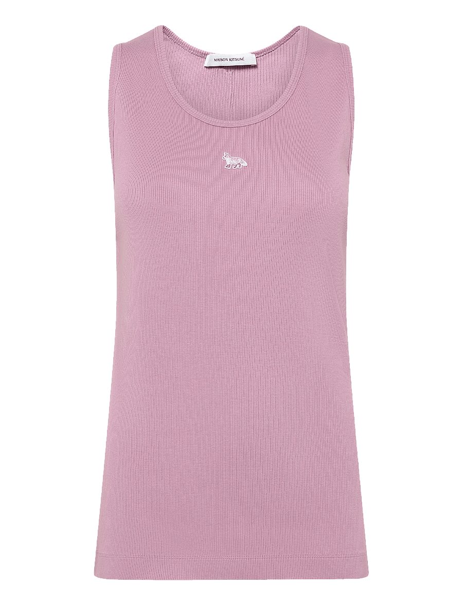 Maison Kitsune - BABY FOX PATCH RIBBED TANK TOP - varrukateta topid - blossom - 0