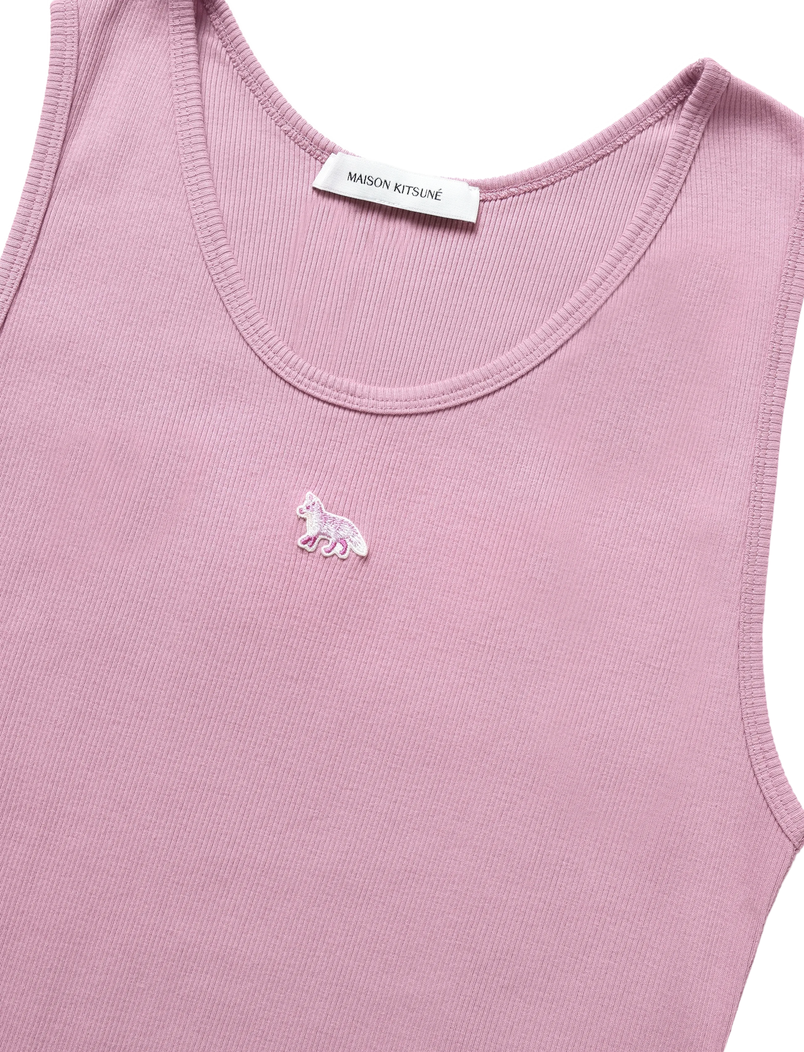 Maison Kitsune - BABY FOX PATCH RIBBED TANK TOP - varrukateta topid - blossom - 2