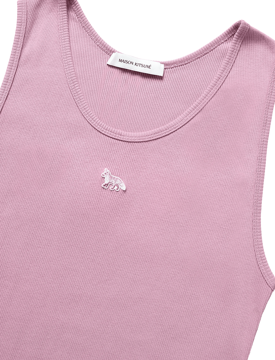 Maison Kitsune - BABY FOX PATCH RIBBED TANK TOP - varrukateta topid - blossom - 2