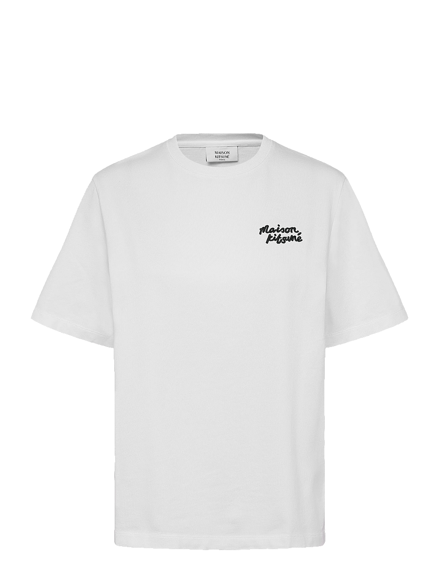 Maison Kitsune - MAISON KITSUNE HANDWRITING COMFORT TEE-SHIRT - t-shirts - white/black - 0