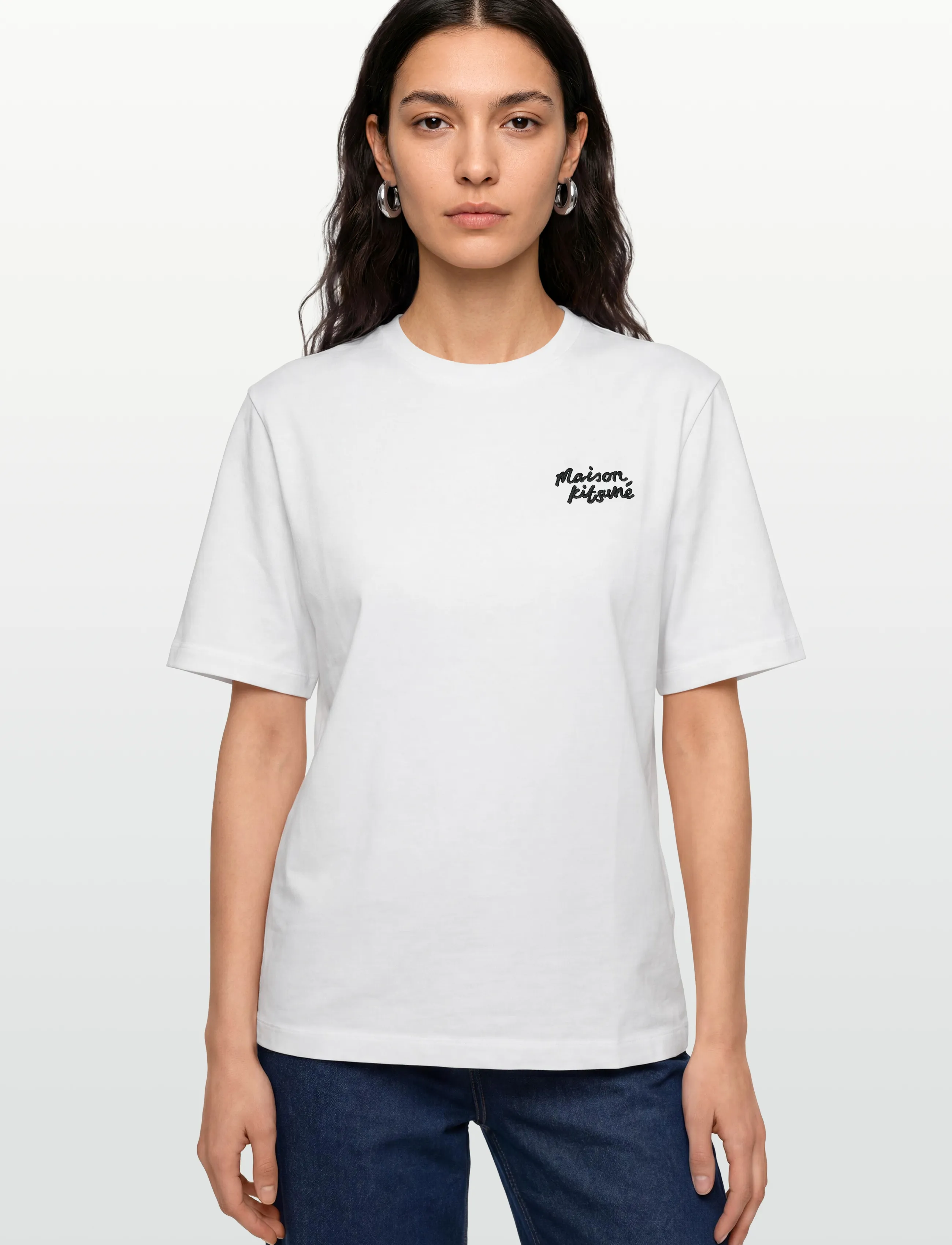 Maison Kitsune - MAISON KITSUNE HANDWRITING COMFORT TEE-SHIRT - t-shirts - white/black - 3