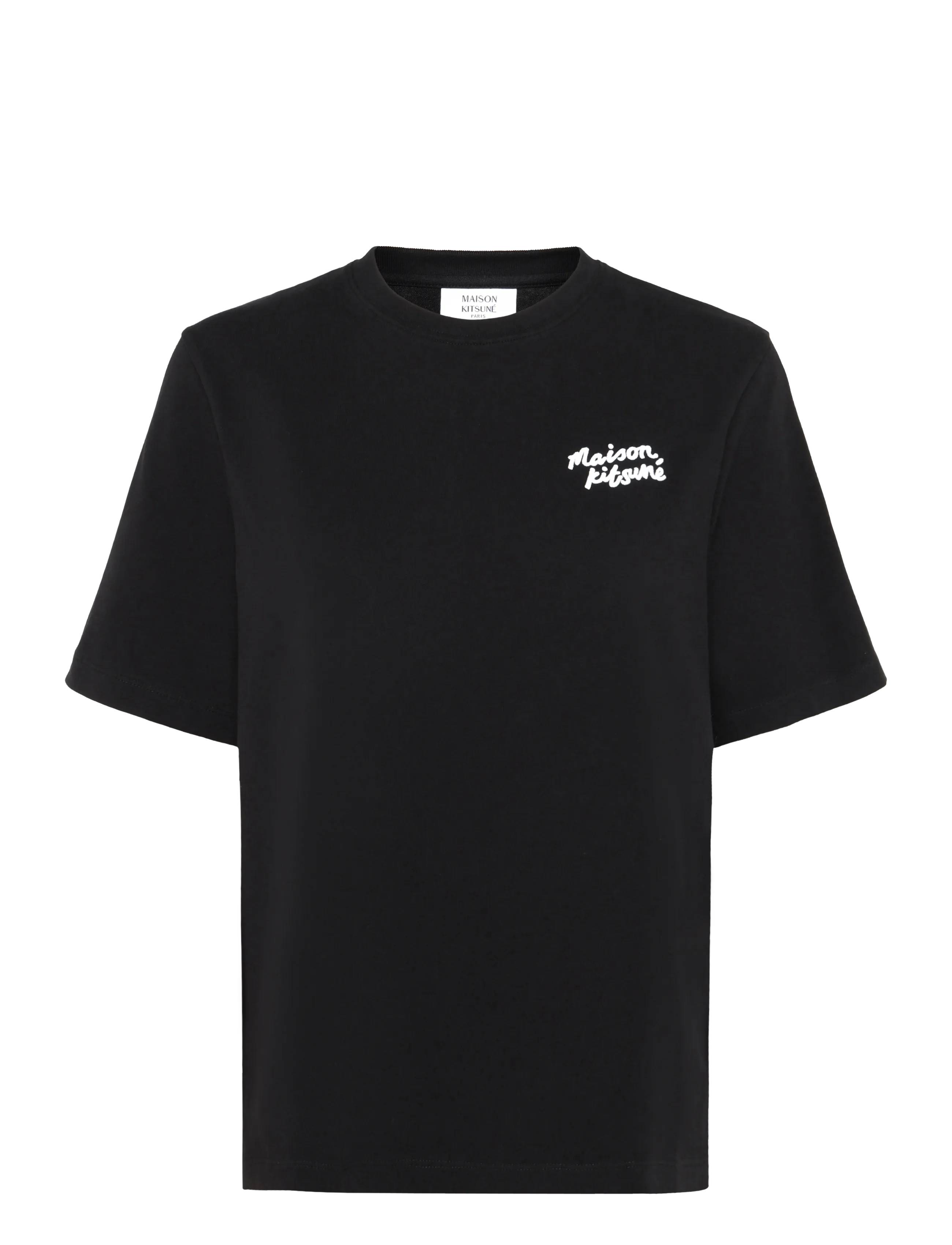 Maison Kitsune MAISON KITSUNE HANDWRITING COMFORT TEE-SHIRT - T-shirts & Tops - BLACK/WHITE / black