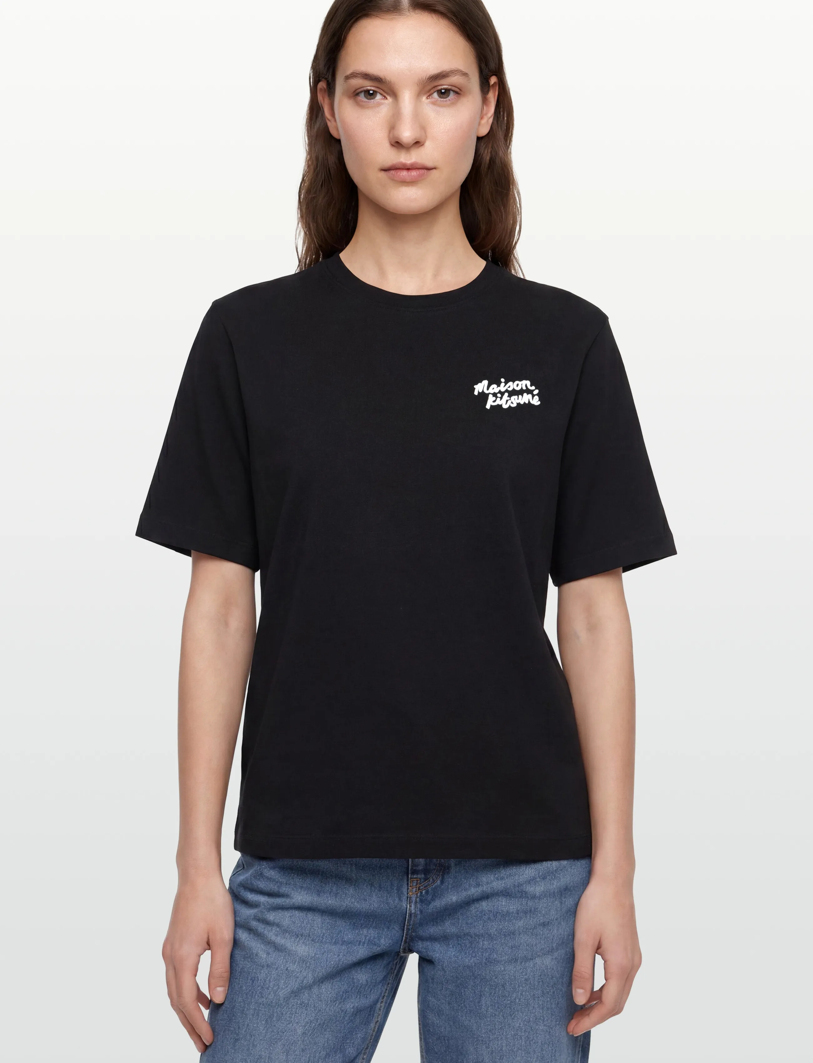 Maison Kitsune - MAISON KITSUNE HANDWRITING COMFORT TEE-SHIRT - t-särgid - black/white - 3