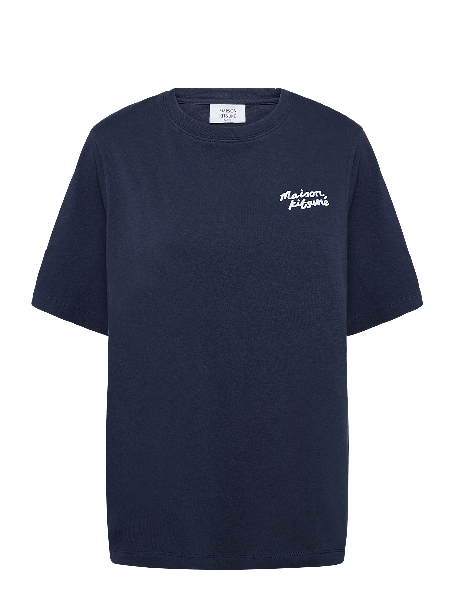 Maison Kitsune - MAISON KITSUNE HANDWRITING COMFORT TEE-SHIRT - t-shirts - ink blue - 1