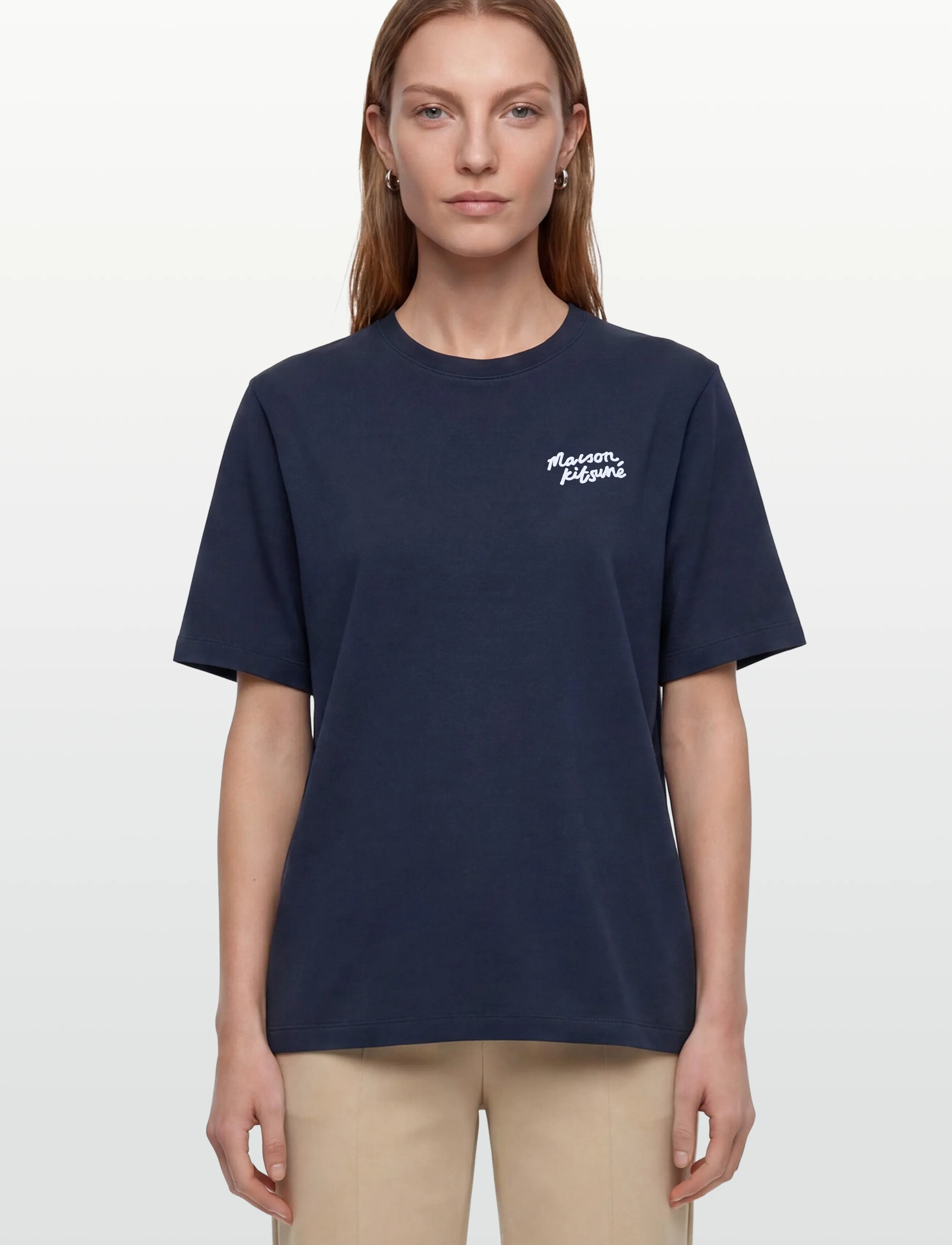 Maison Kitsune - MAISON KITSUNE HANDWRITING COMFORT TEE-SHIRT - t-shirts - ink blue - 3