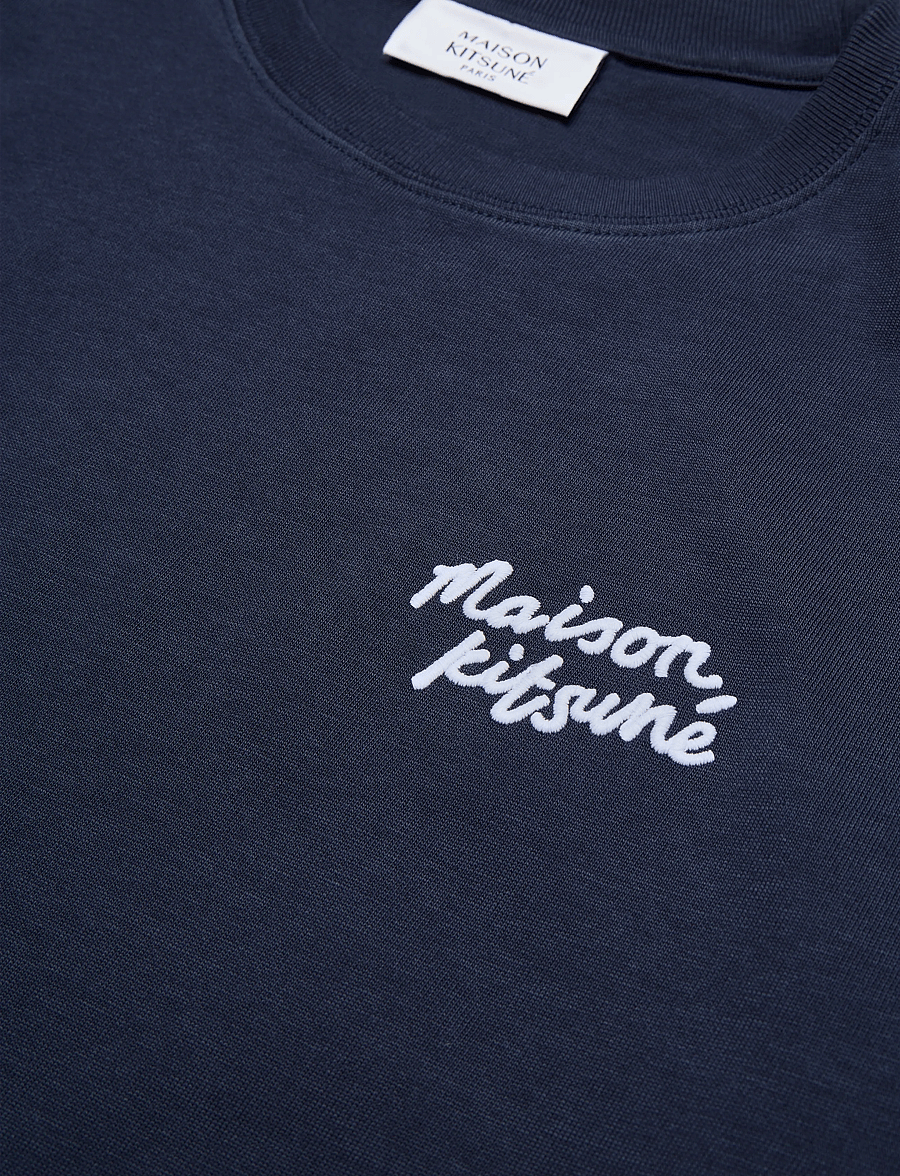 Maison Kitsune - MAISON KITSUNE HANDWRITING COMFORT TEE-SHIRT - t-shirts - ink blue - 5