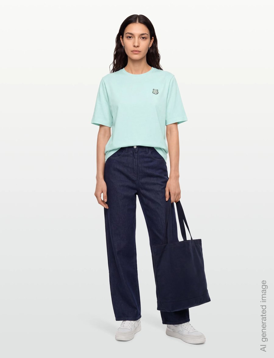 Maison Kitsune - BOLD FOX HEAD PATCH COMFORT TEE SHIRT - t-shirts - peppermint - 0