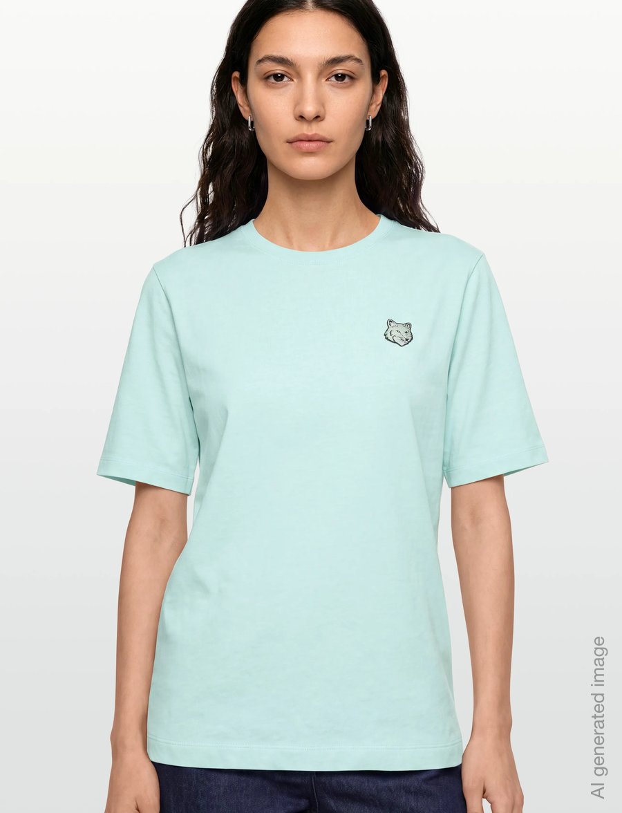 Maison Kitsune - BOLD FOX HEAD PATCH COMFORT TEE SHIRT - t-shirts - peppermint - 3