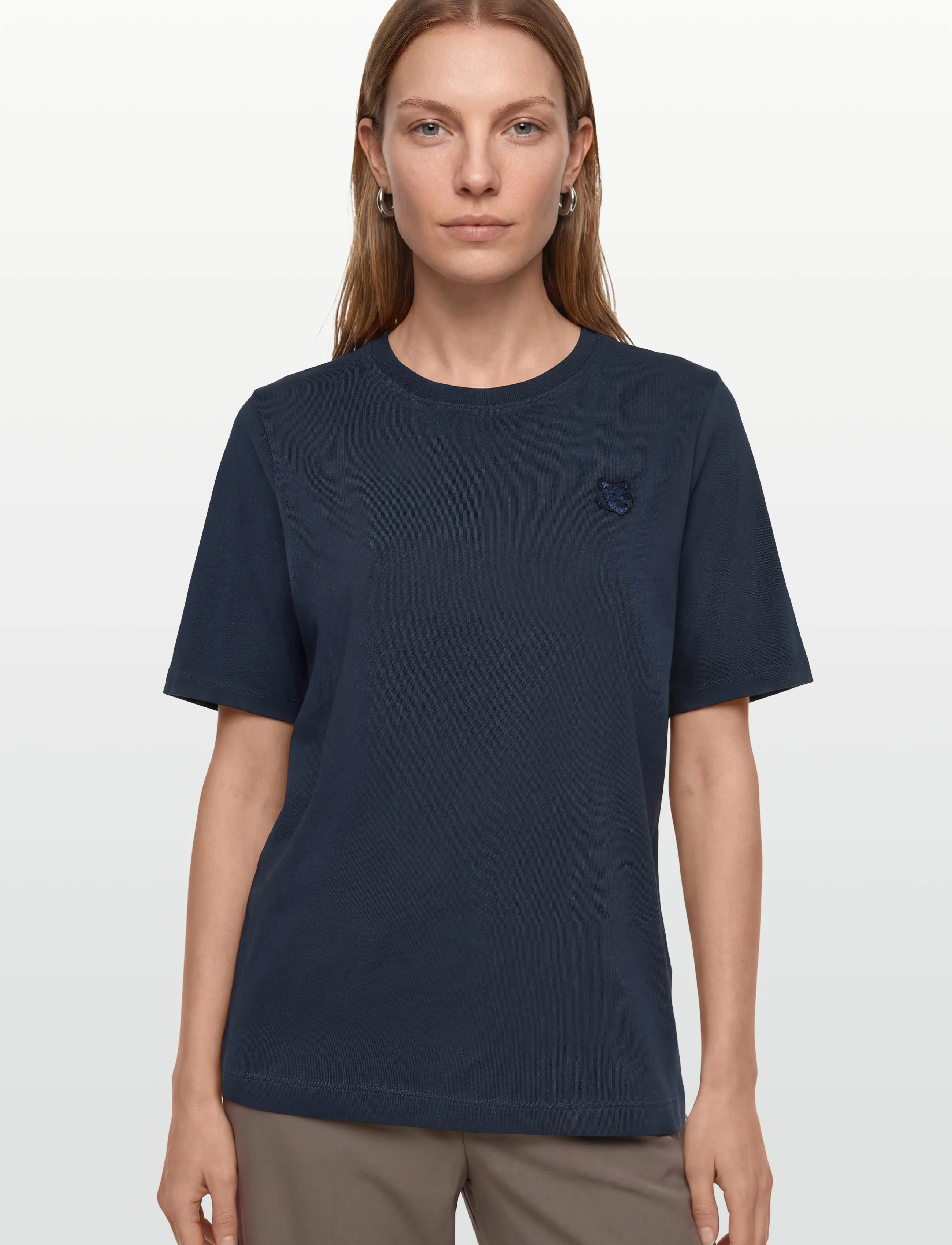 Maison Kitsune - BOLD FOX HEAD PATCH COMFORT TEE SHIRT - t-shirts - ink blue - 3