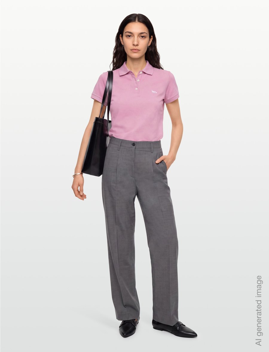 Maison Kitsune - BABY FOX PATCH REGULAR POLO - poloshirts - blossom - 0