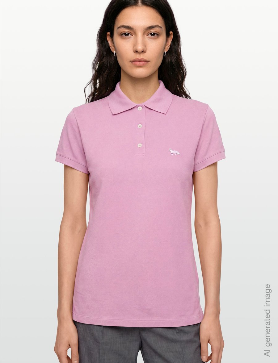 Maison Kitsune - BABY FOX PATCH REGULAR POLO - poloshirts - blossom - 3