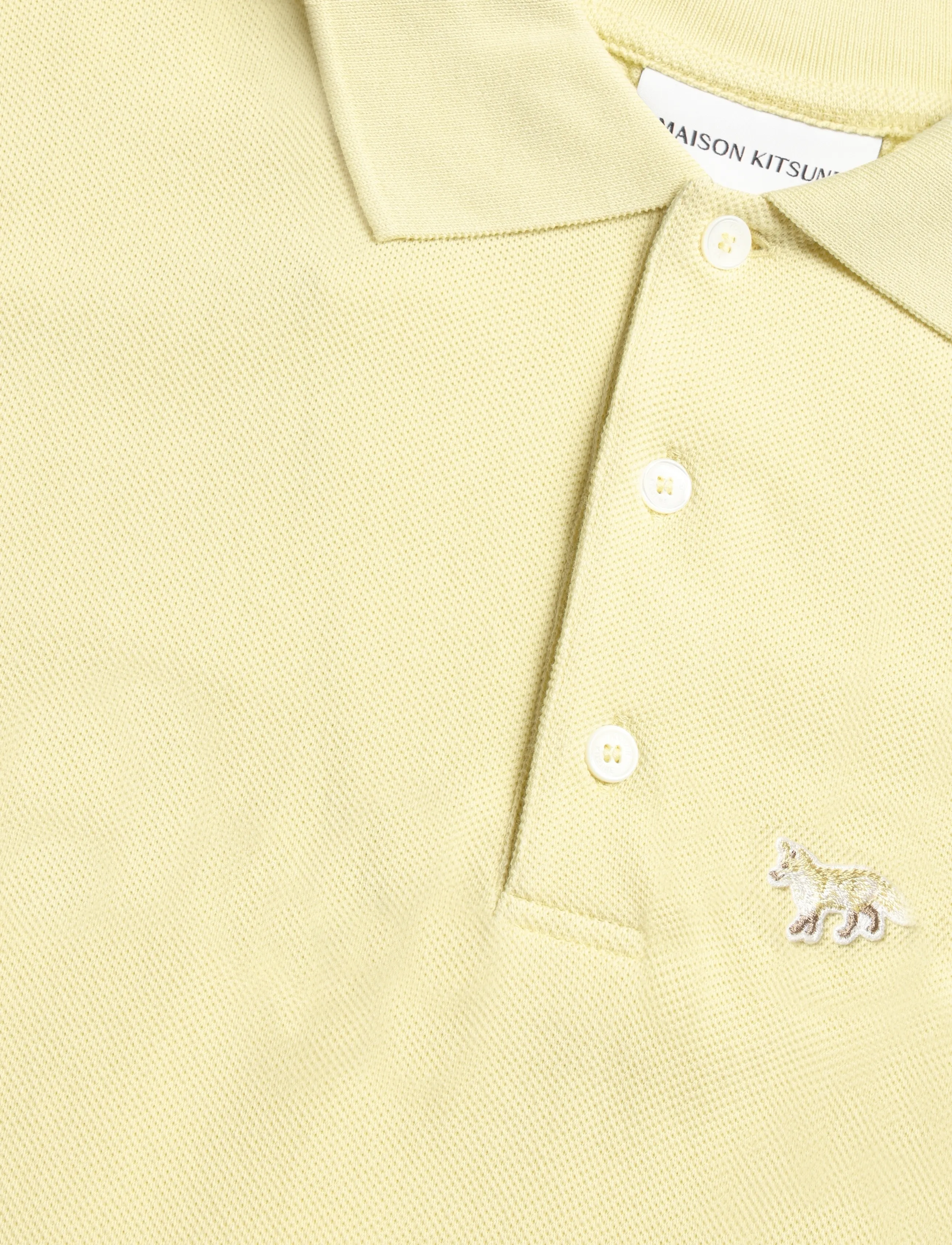 Maison Kitsune - BABY FOX PATCH REGULAR POLO - chalk yellow - 2
