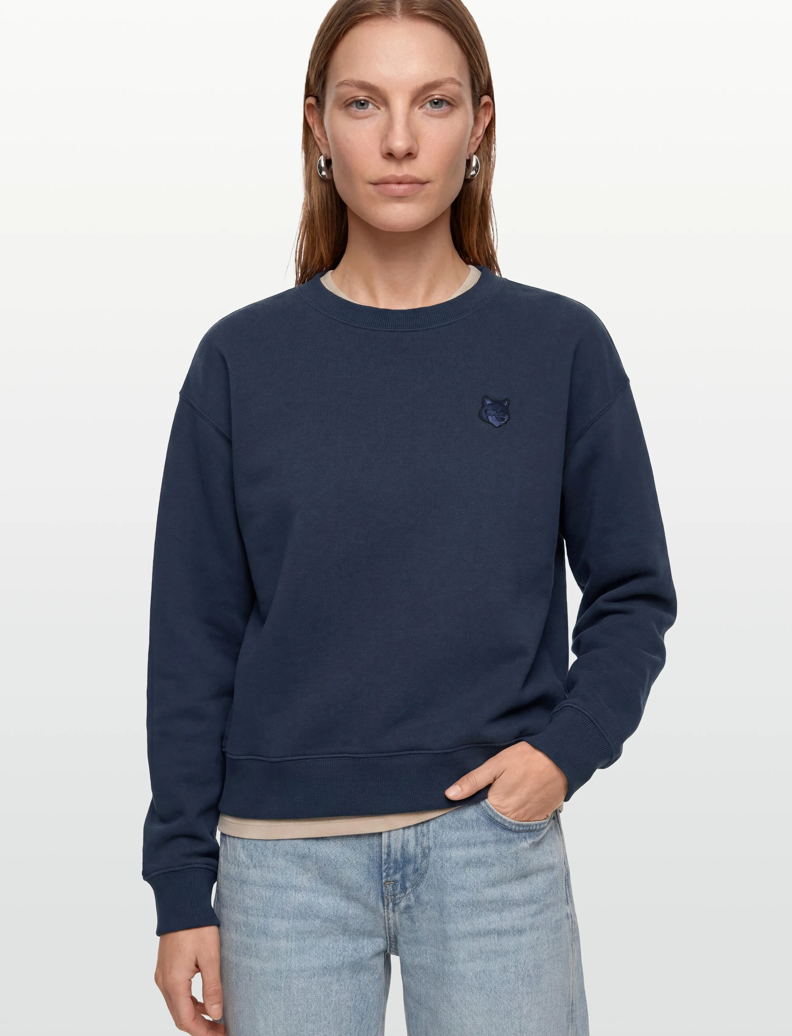 Maison Kitsune - BOLD FOX HEAD PATCH COMFORT SWEATSHIRT - sweatshirts - ink blue - 3