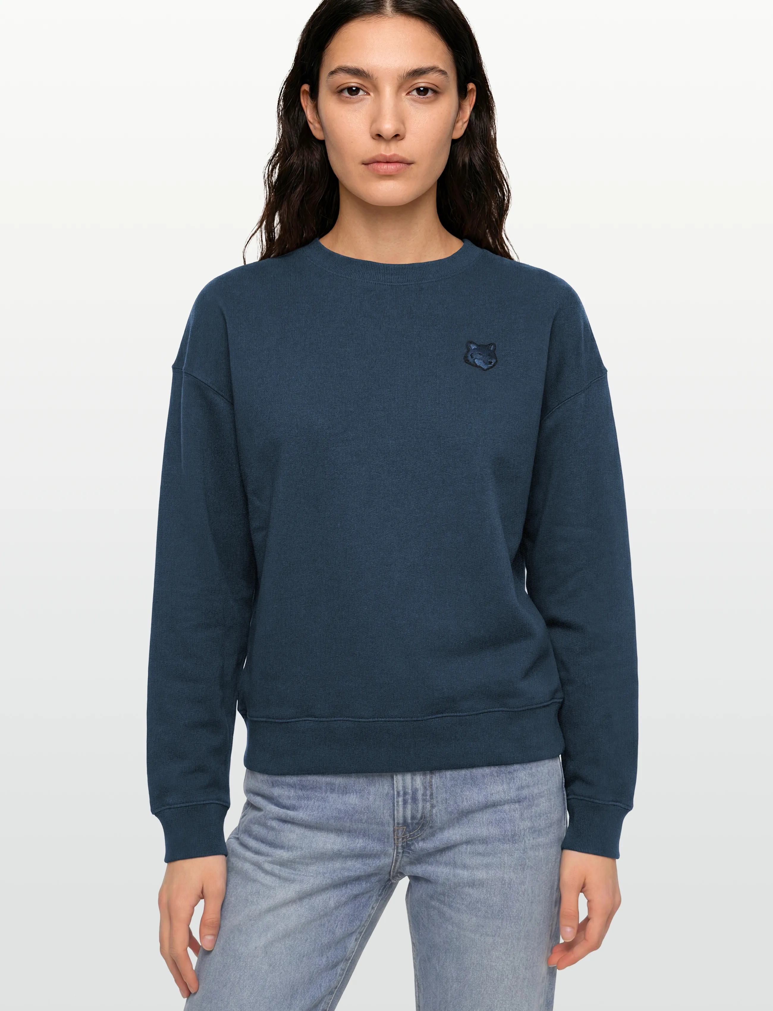 Maison Kitsune - BOLD FOX HEAD PATCH COMFORT SWEATSHIRT - ink blue - 3