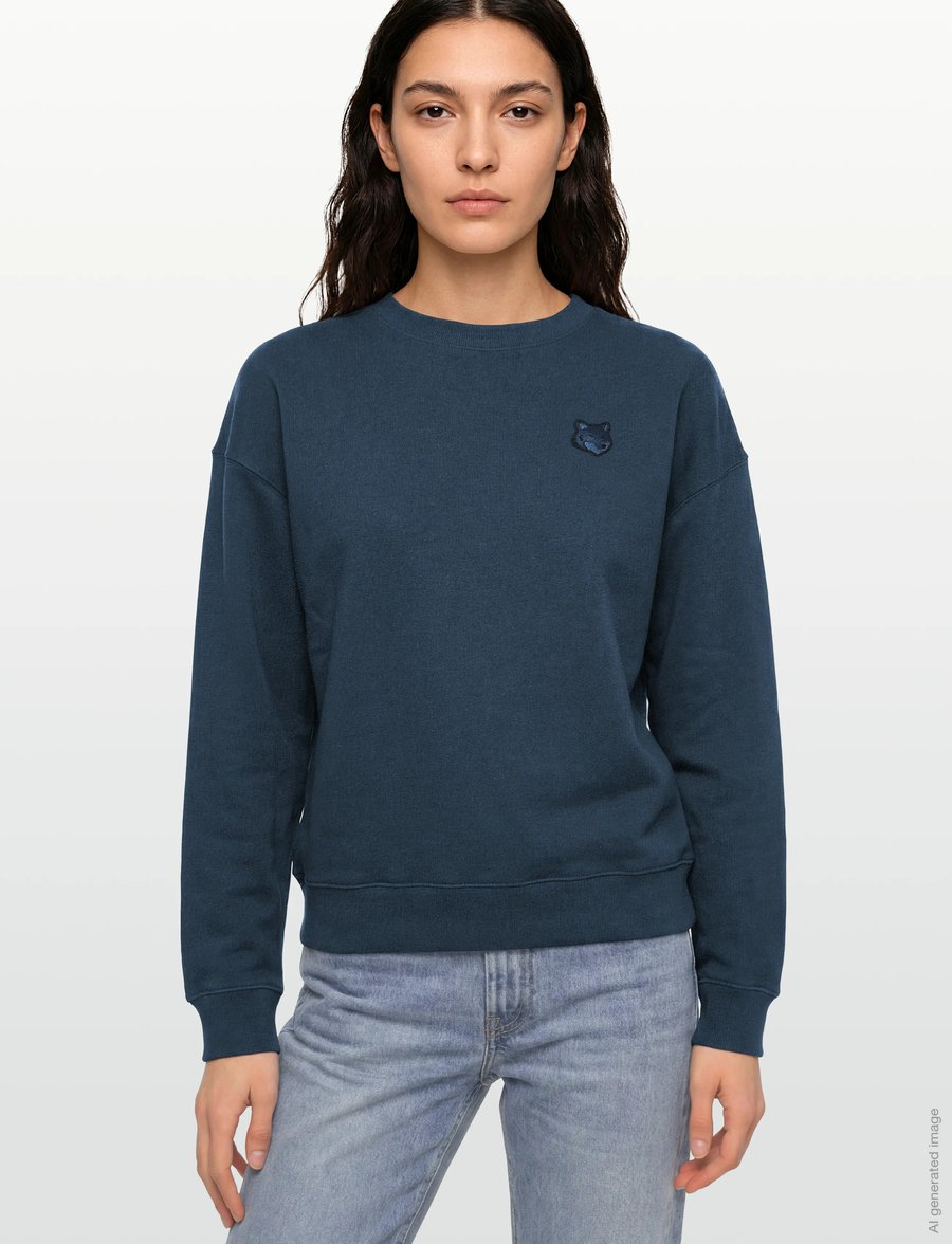 Maison Kitsune - BOLD FOX HEAD PATCH COMFORT SWEATSHIRT - sweatshirts - ink blue - 3