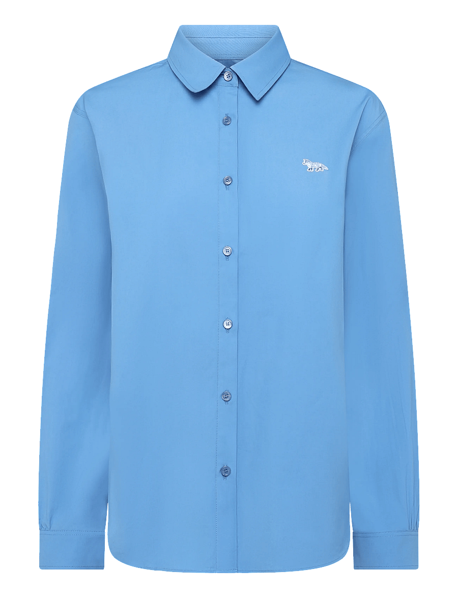 Maison Kitsune - BABY FOX CLASSIC SHIRT - pikkade varrukatega särgid - drifter blue - 0