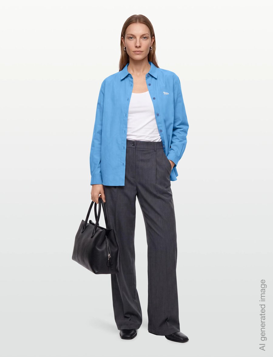 Maison Kitsune - BABY FOX CLASSIC SHIRT - langärmlige hemden - drifter blue - 0