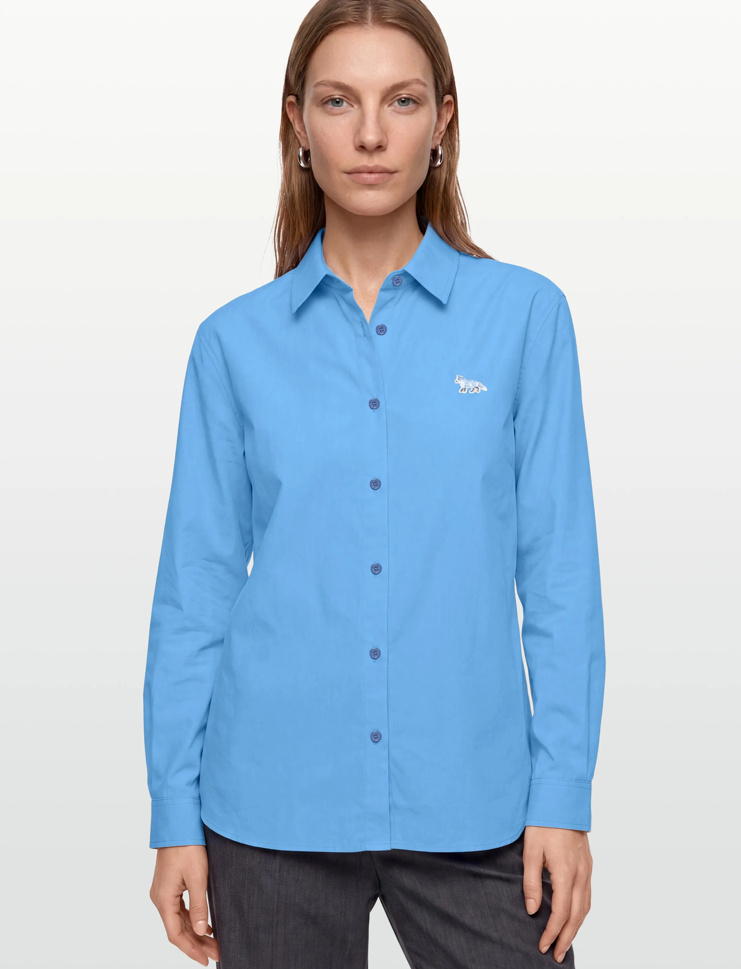 Maison Kitsune - BABY FOX CLASSIC SHIRT - langärmlige hemden - drifter blue - 3