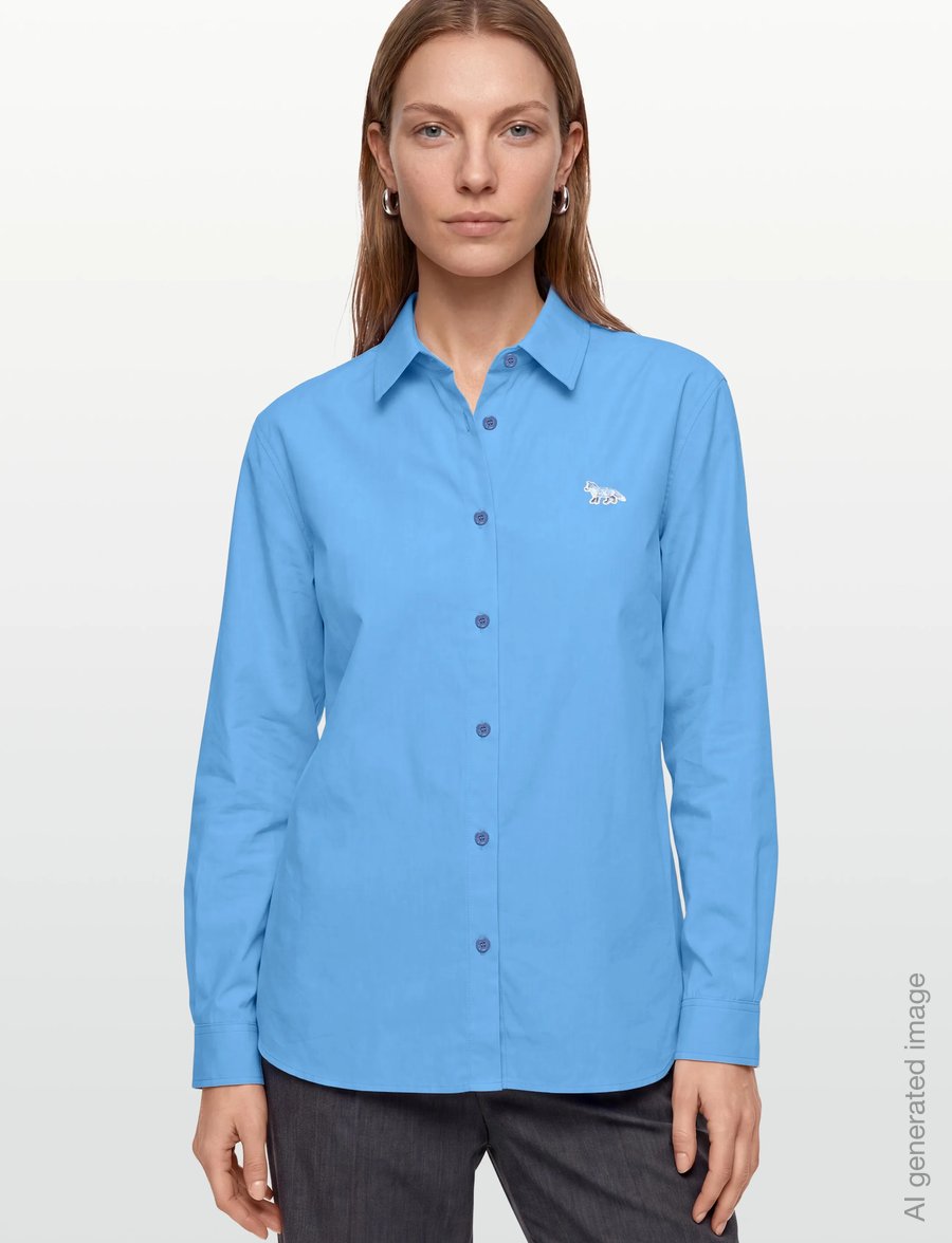 Maison Kitsune - BABY FOX CLASSIC SHIRT - langärmlige hemden - drifter blue - 3