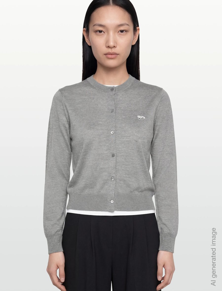 Maison Kitsune - CARDIGAN - kardiganid - mediumgreymelange - 3