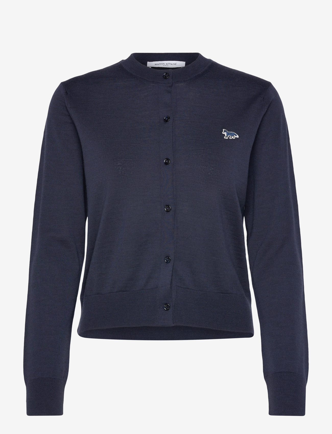 Maison Kitsune - BABY FOX PATCH REGULAR CARDIGAN - cardigans - deepnavy - 1