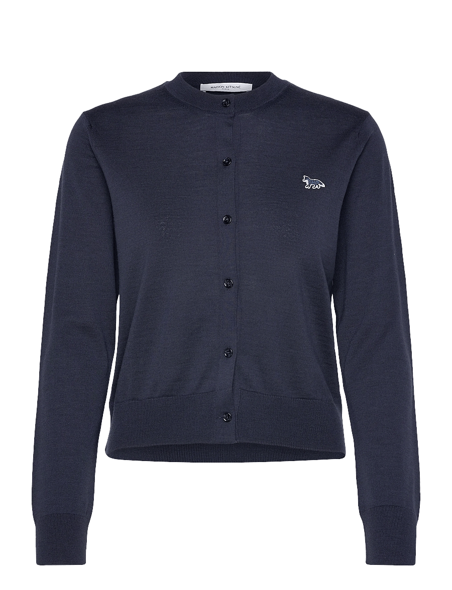 Maison Kitsune - BABY FOX PATCH REGULAR CARDIGAN - gilets - deepnavy - 1