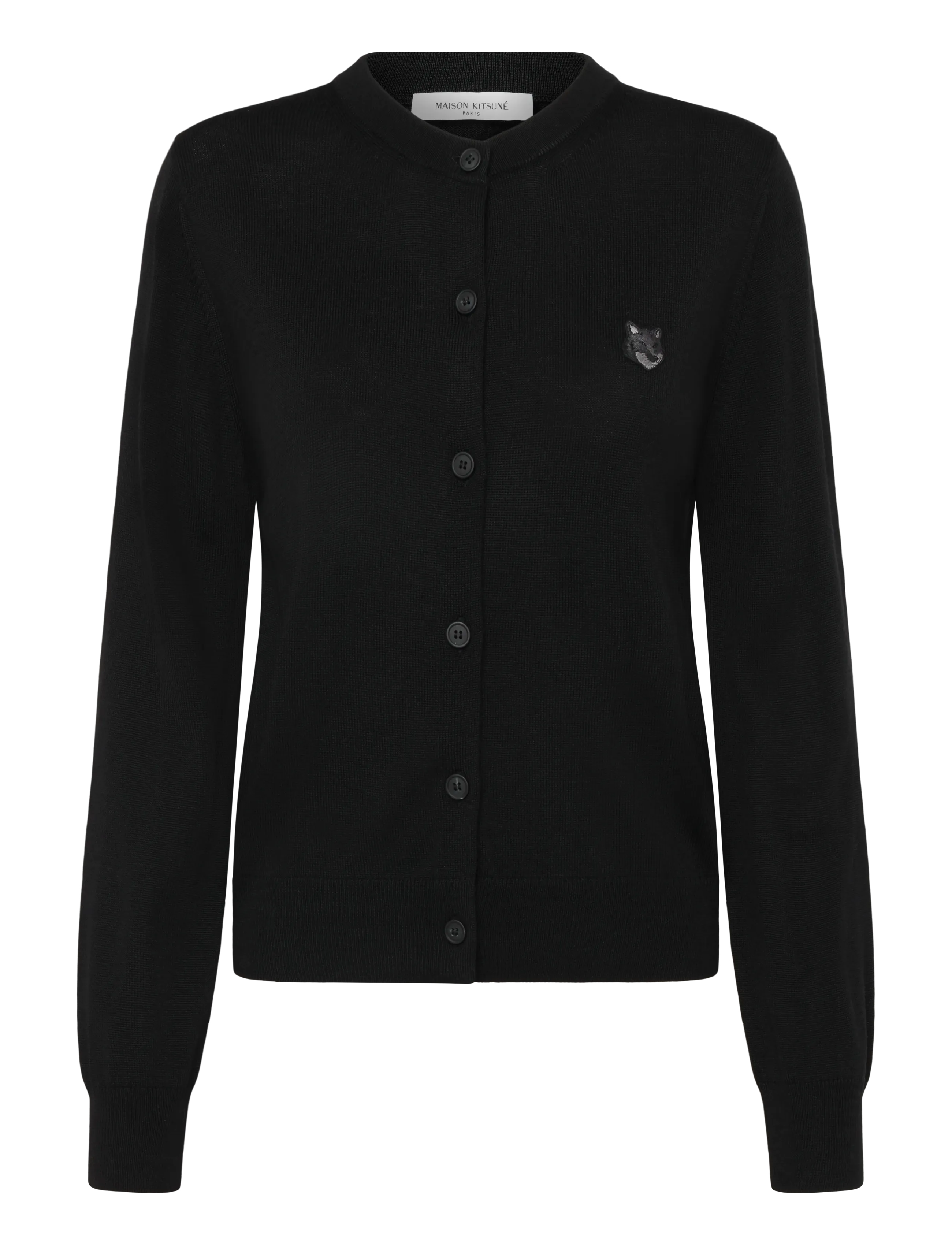 Maison Kitsune BOLD FOX HEAD PATCH REGULAR CARDIGAN - Kardigani - BLACK / black