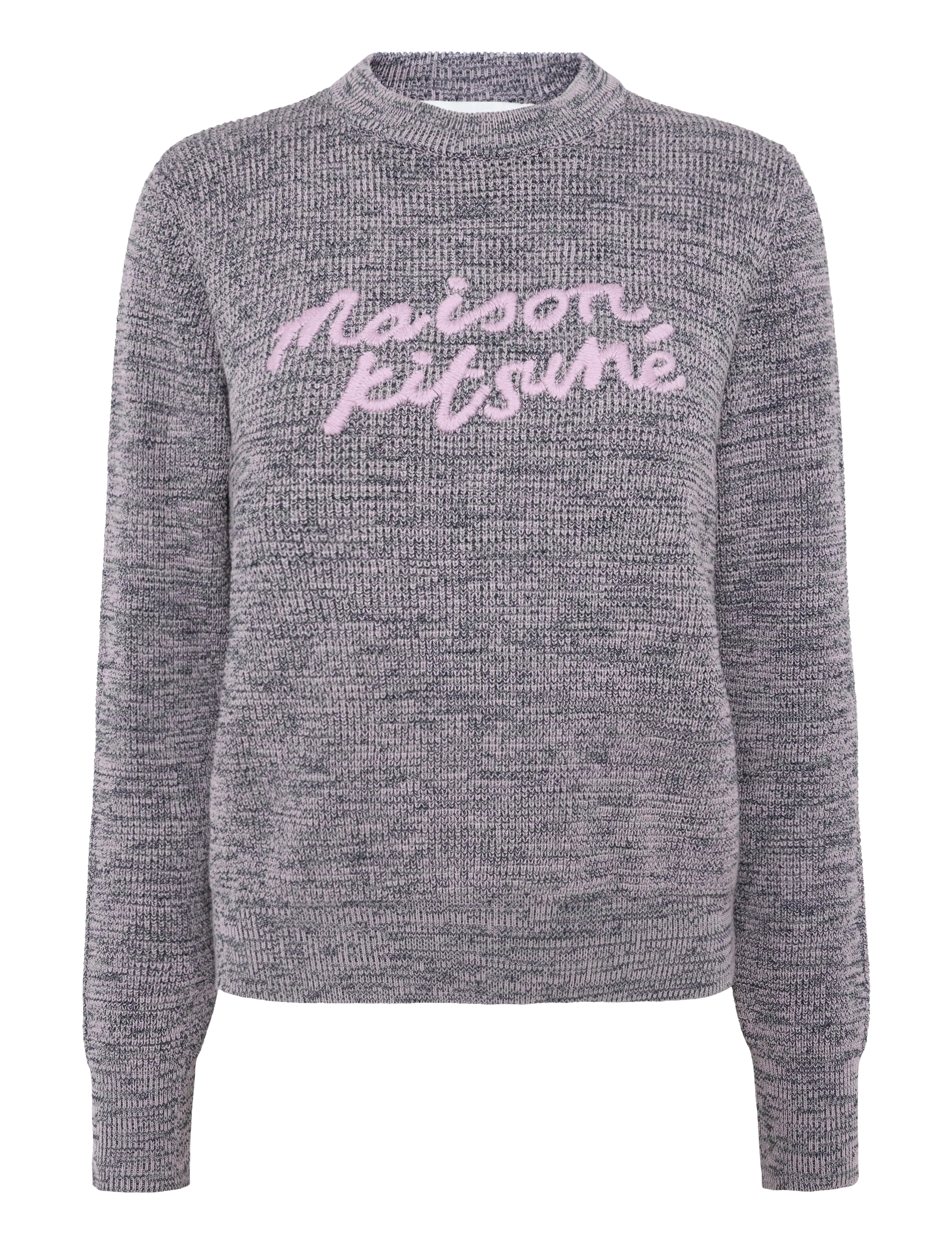 Maison Kitsune MAISON KITSUNE HANDWRITING COMFORT JUMPER - Jumpers - LILAC MELANGE / purple