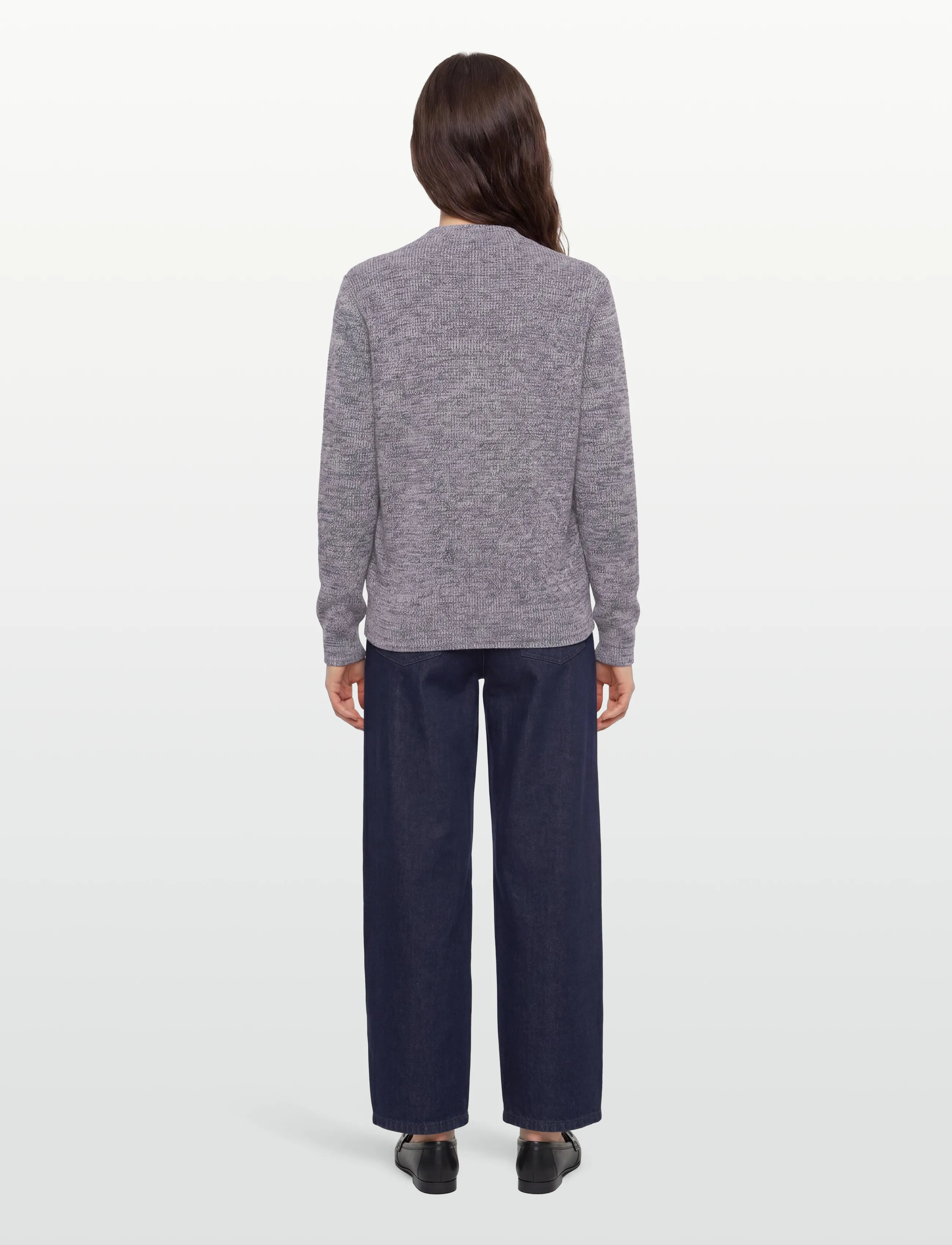 Maison Kitsune - MAISON KITSUNE HANDWRITING COMFORT JUMPER - stickade tröjor - lilac melange - 4