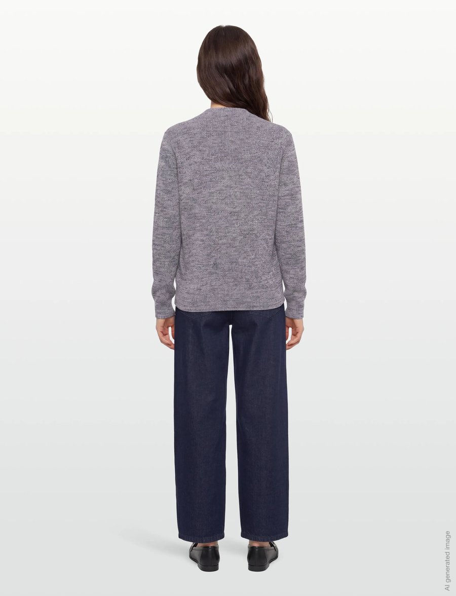 Maison Kitsune - MAISON KITSUNE HANDWRITING COMFORT JUMPER - stickade tröjor - lilac melange - 4