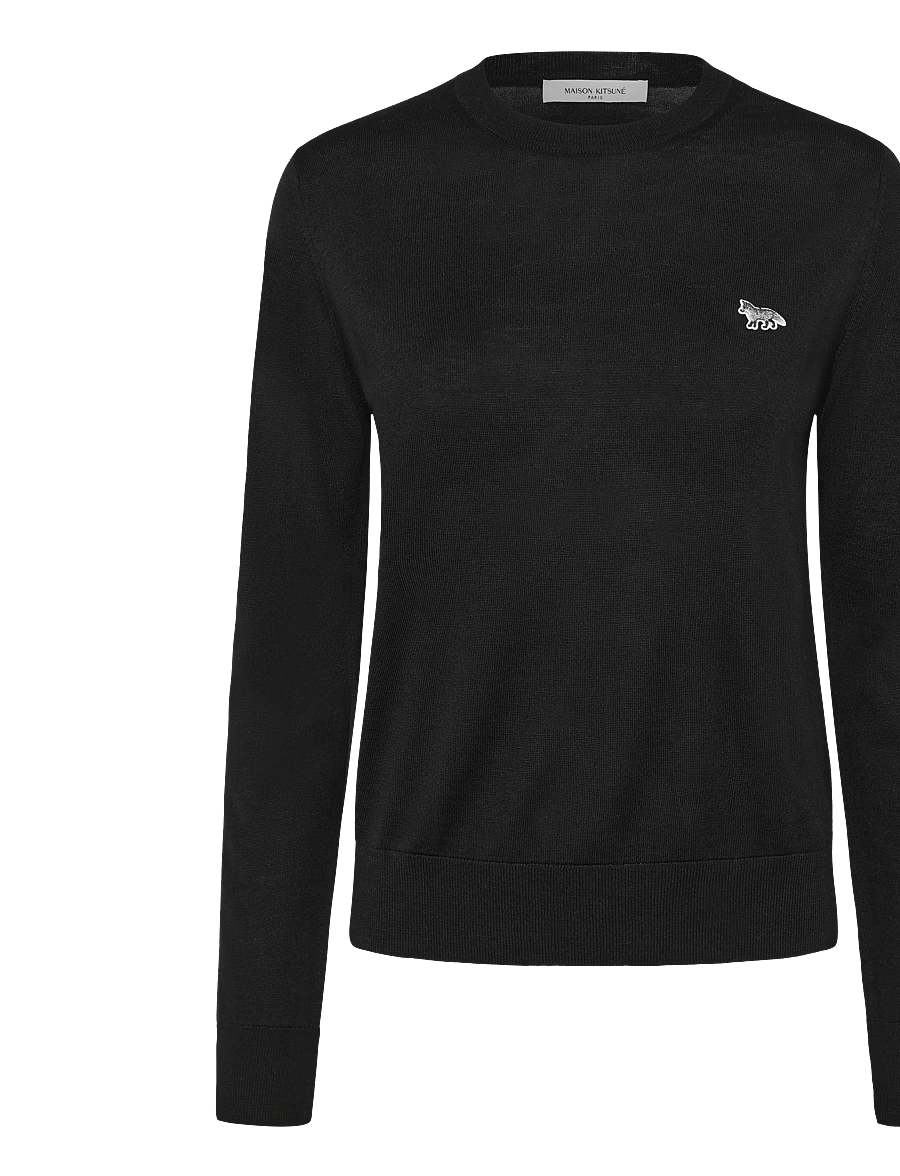 Maison Kitsune - BABY FOX PATCH REGULAR JUMPER - kampsunid - black - 1