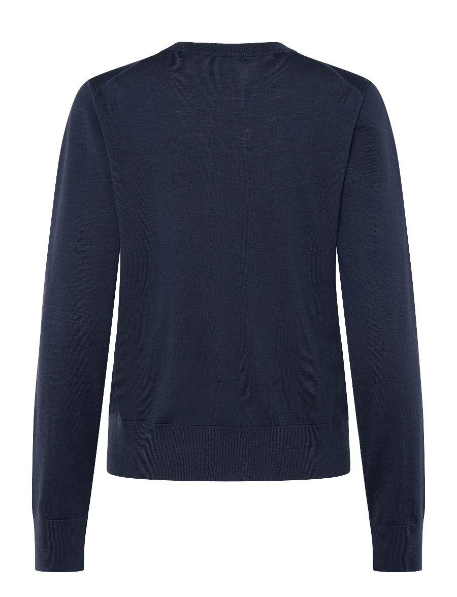 Maison Kitsune - BABY FOX PATCH REGULAR JUMPER - striktrøjer - deepnavy - 1