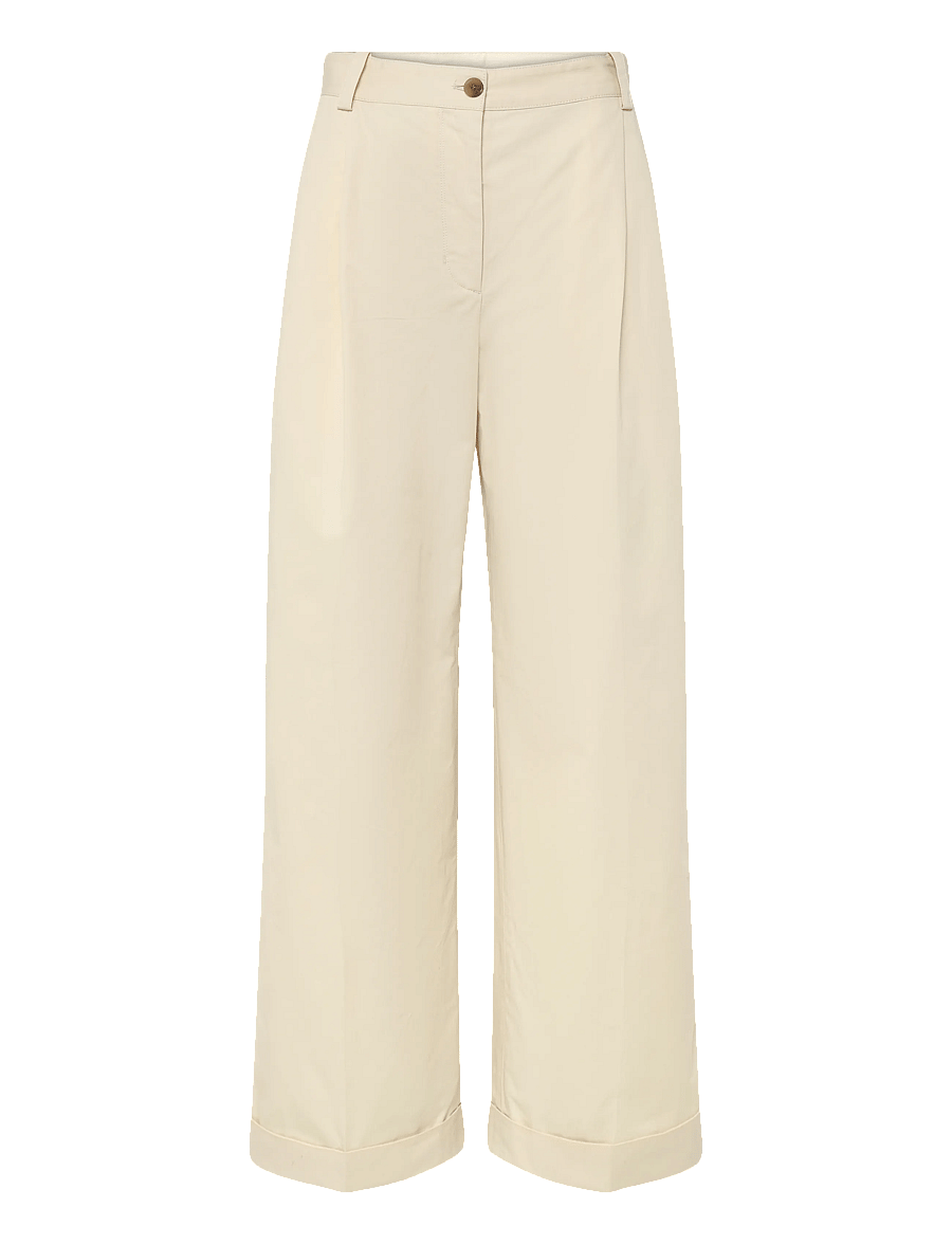 Maison Kitsune - DOUBLE PLEATS PANTS - hosen mit weitem bein - paper - 0