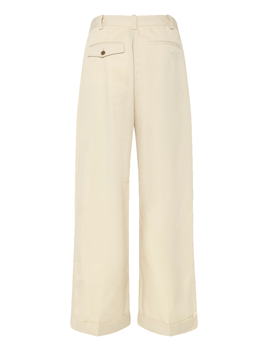 Maison Kitsune - DOUBLE PLEATS PANTS - hosen mit weitem bein - paper - 1