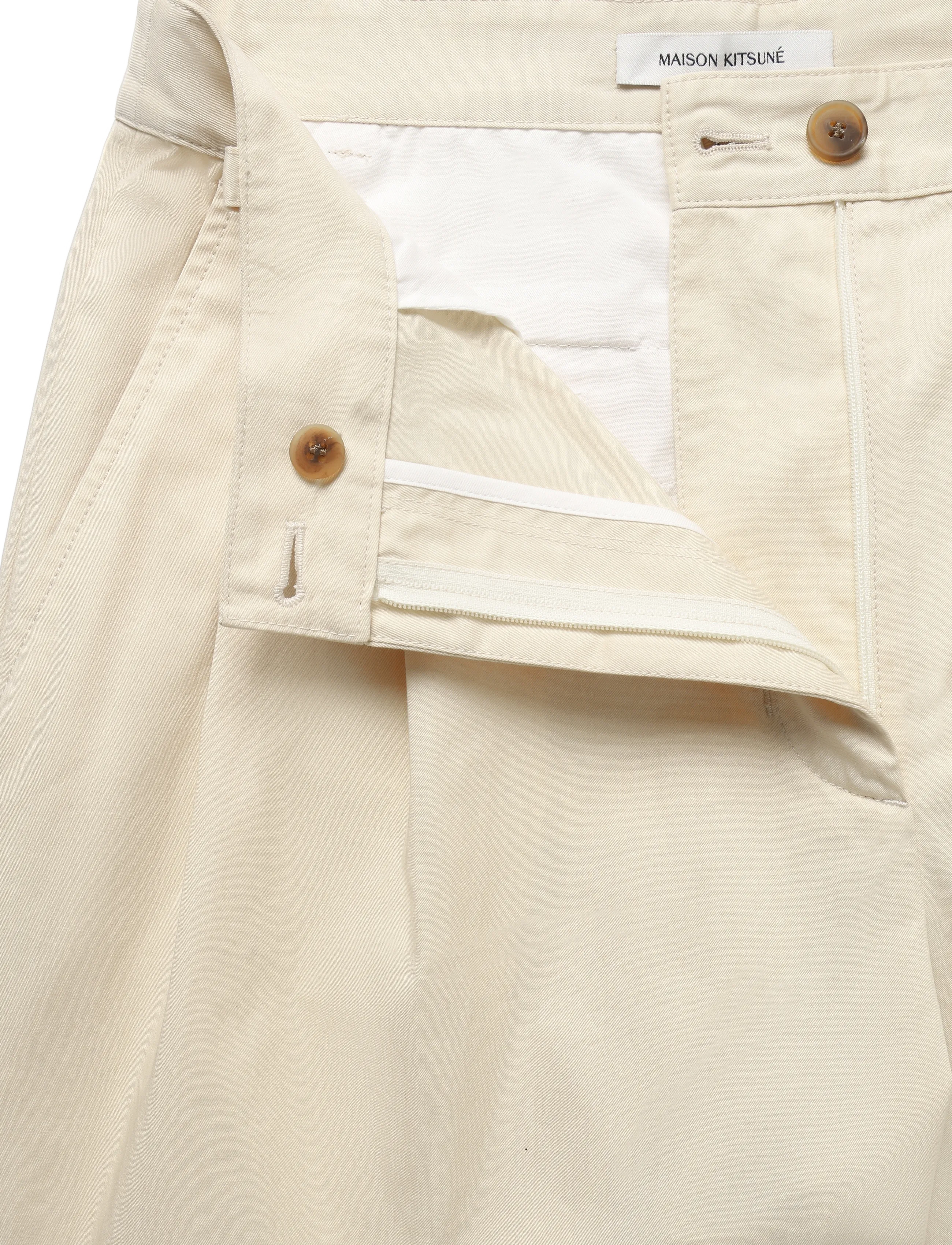 Maison Kitsune - DOUBLE PLEATS PANTS - paper - 3