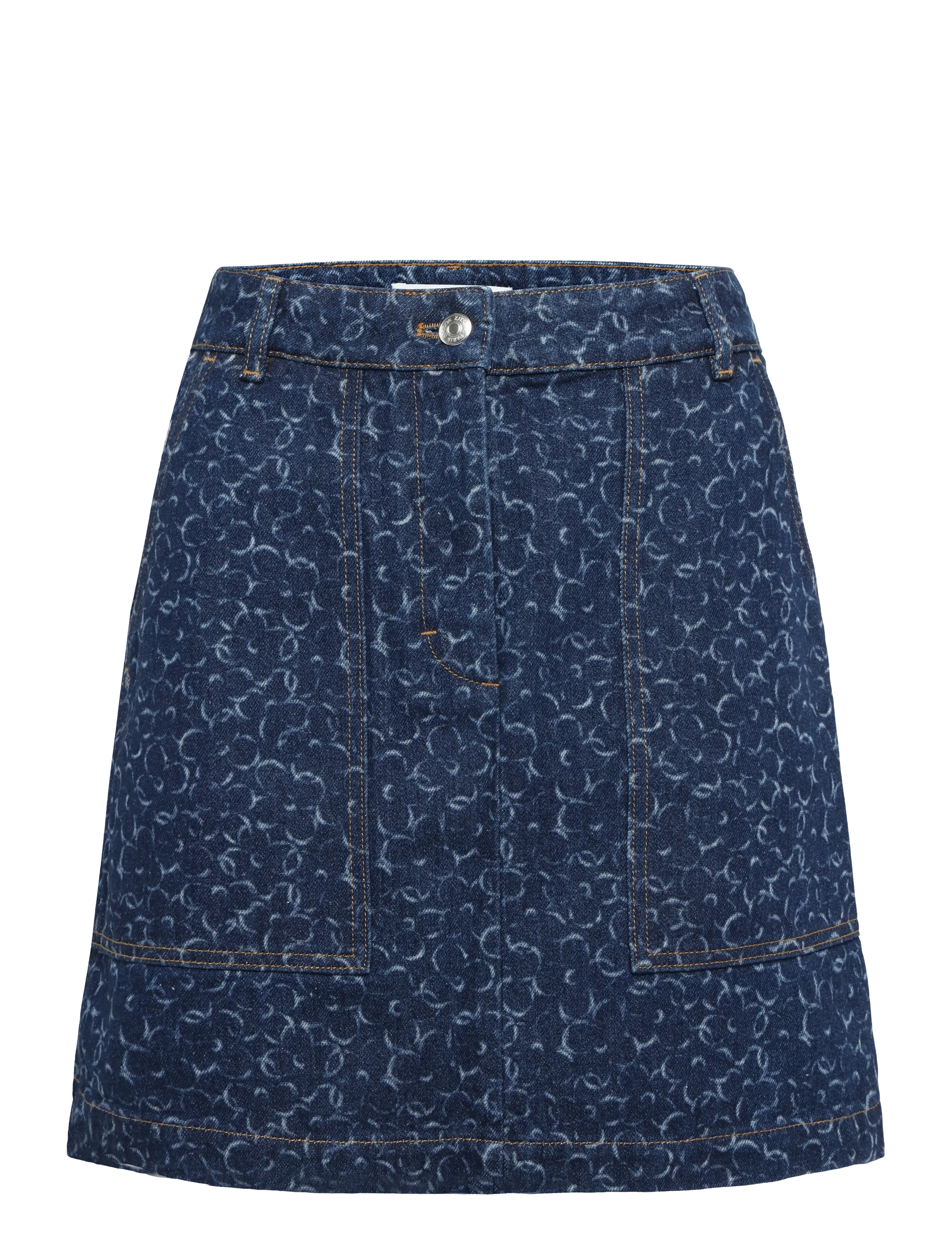 Maison Kitsune MINI DENIM SKIRT - Seelikud - LASER PRINT / navy