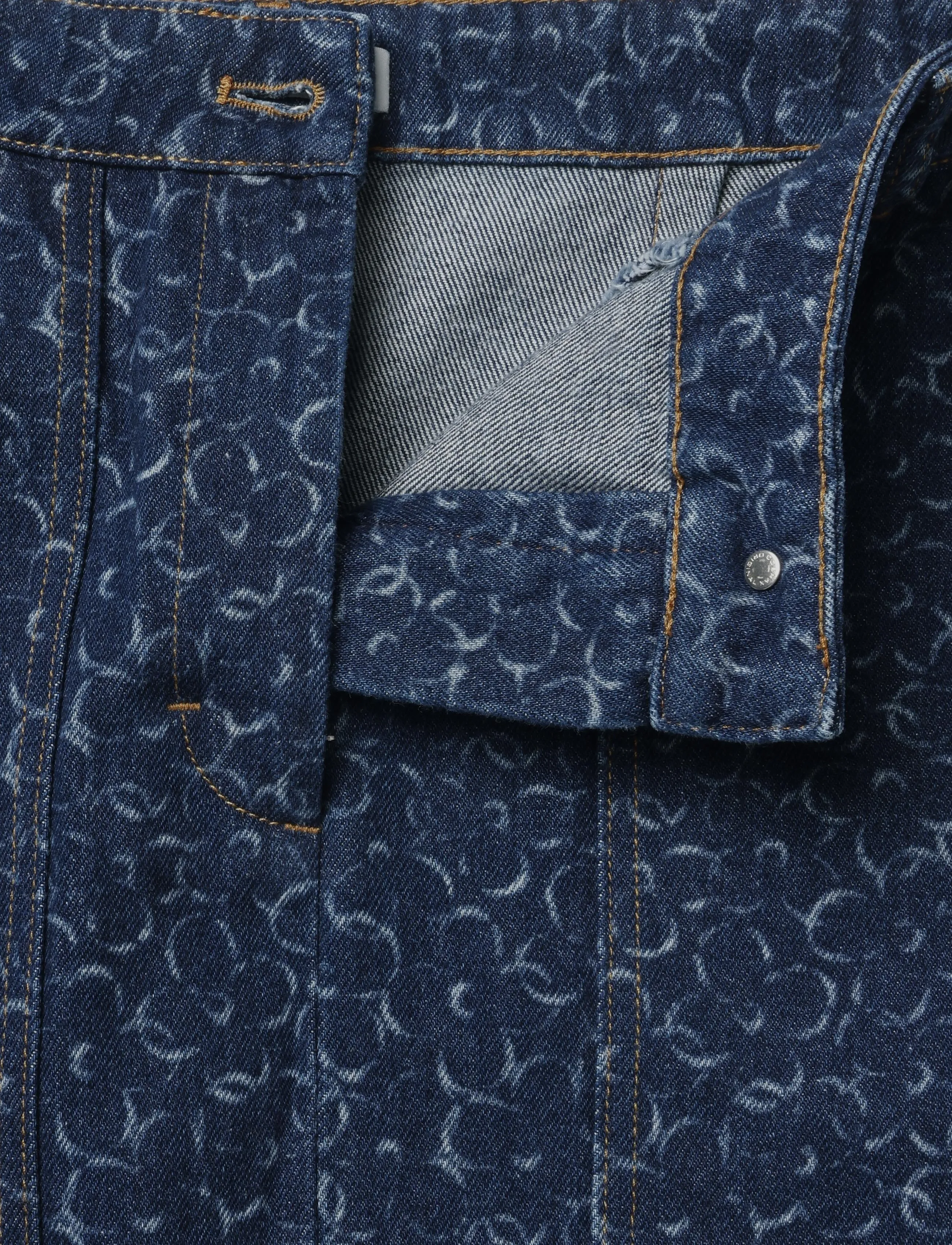 Maison Kitsune - MINI DENIM SKIRT - laser print - 2