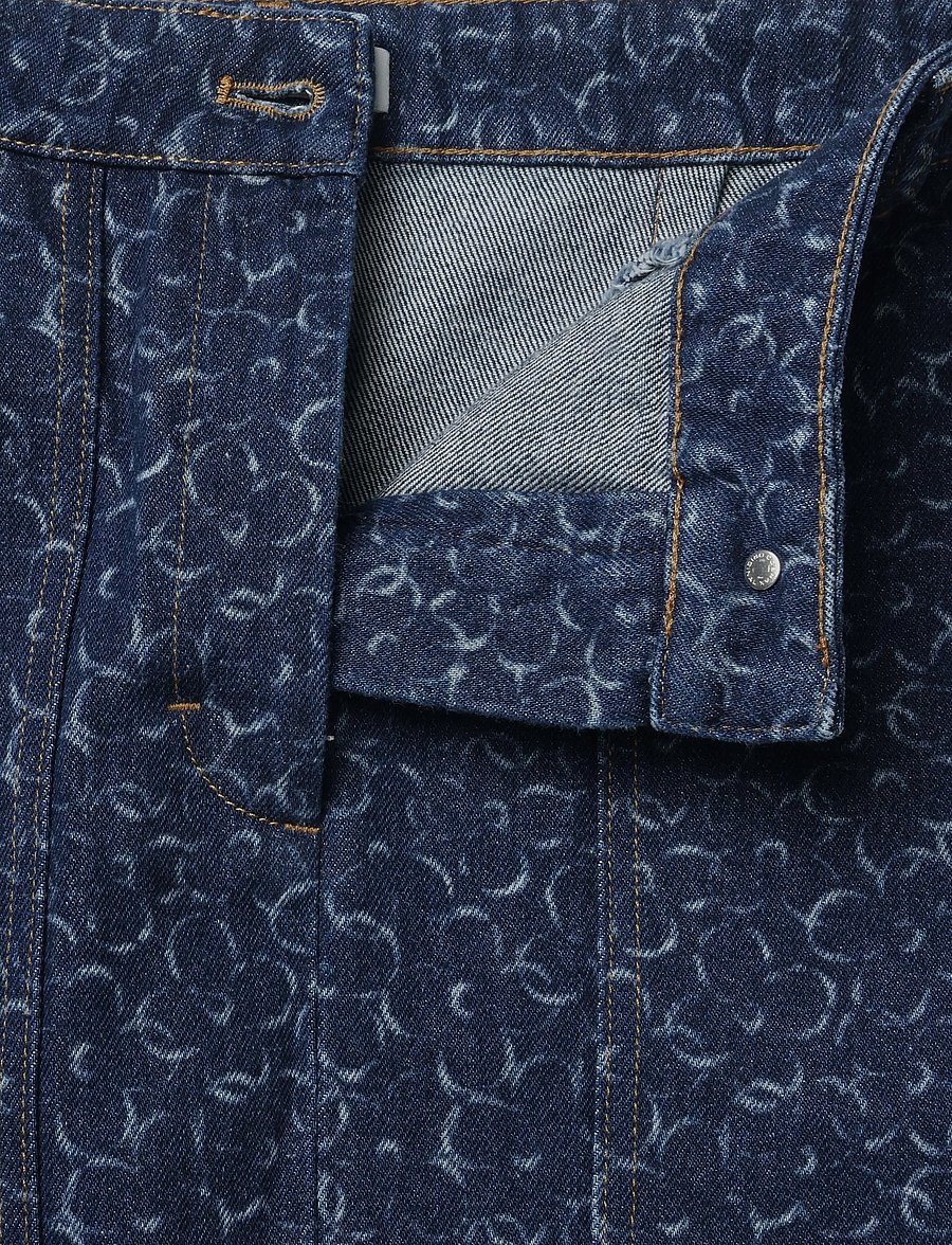 Maison Kitsune - MINI DENIM SKIRT - jeansröcke - laser print - 2