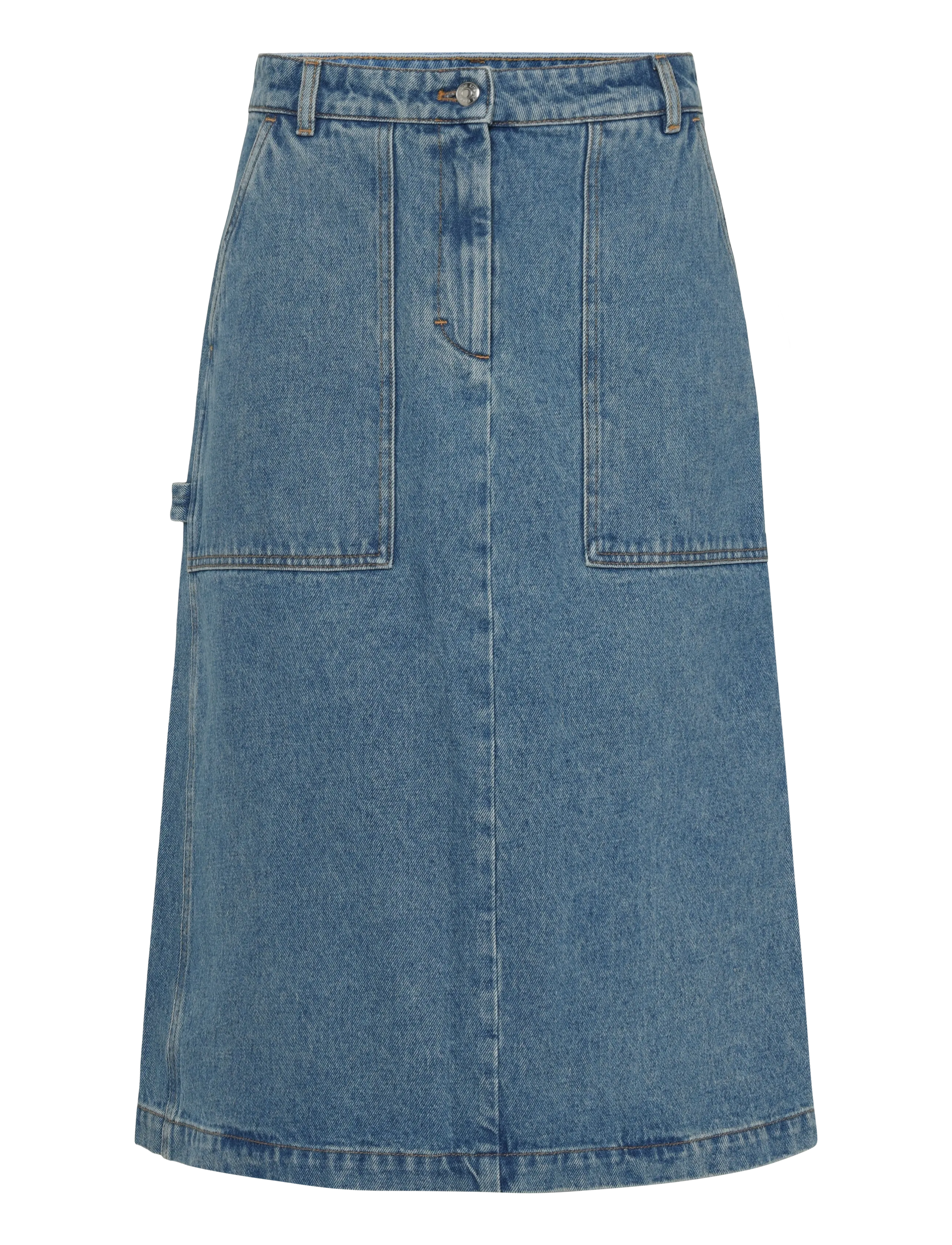Maison Kitsune WORKWEAR DENIM SKIRT - Seelikud - LIGHT STONE INDIGO / blue